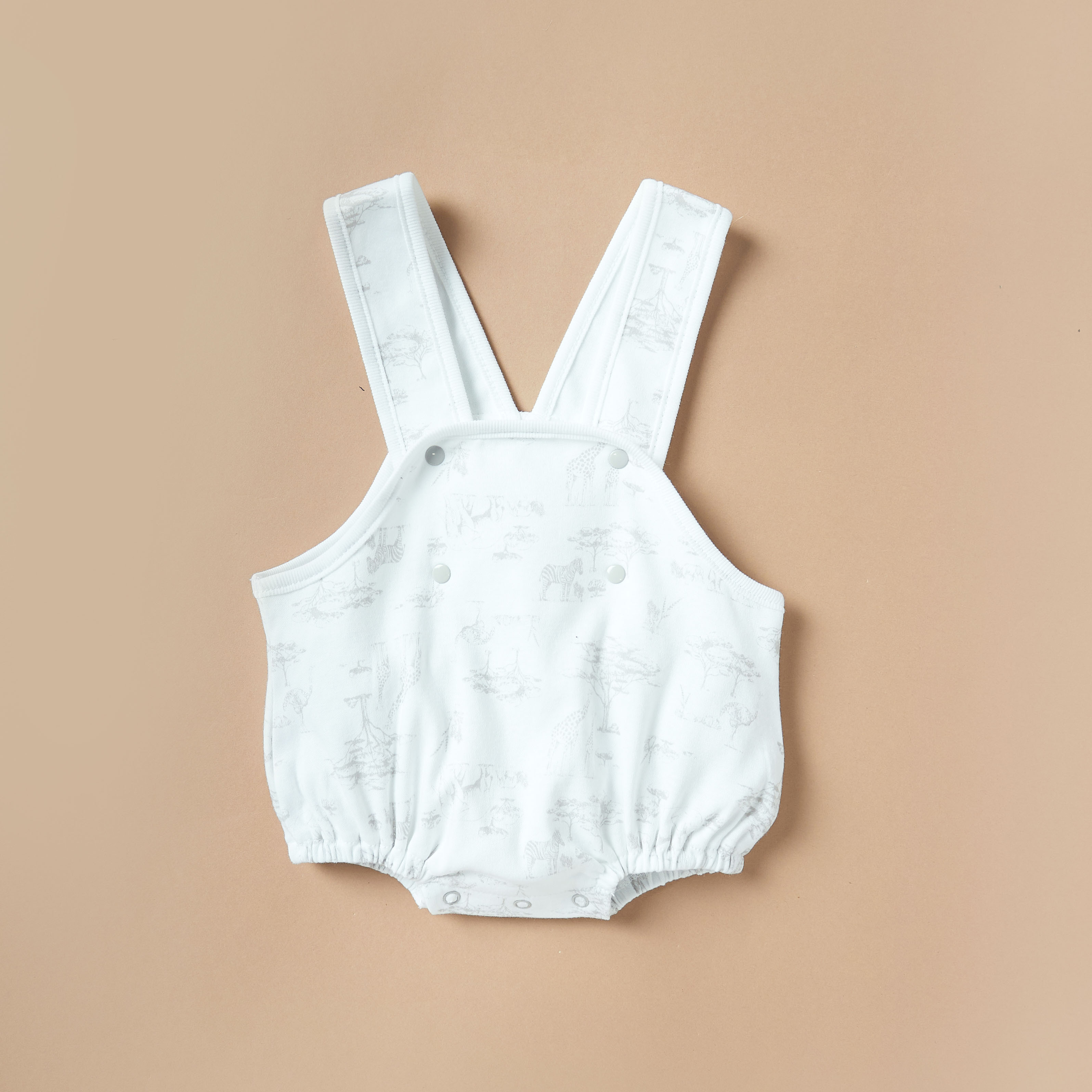 Giggles Textured Short Sleeves T-shirt and Printed Dungaree Set-baby-boys-clothing-winterwear-rompers-image-2