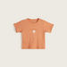 Juniors Embroidered T-shirt with Short Sleeves and Button Closure-T Shirts-thumbnail-0