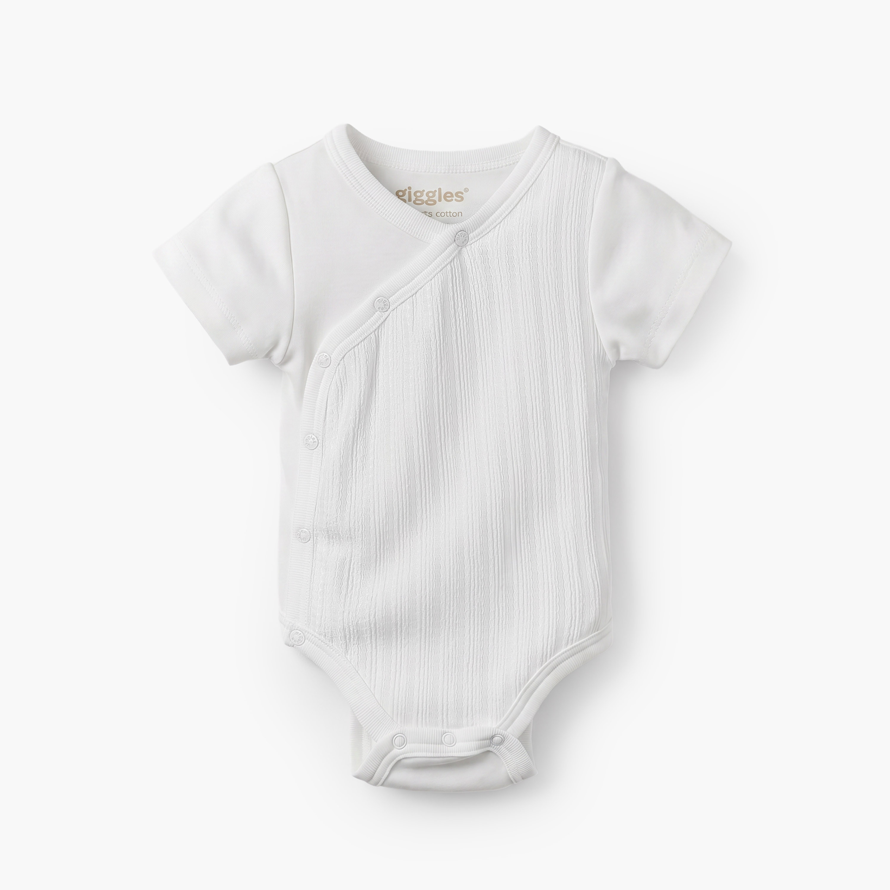 Giggles V-neck Short Sleeves Bodysuit with Snap Button Closure-baby-boys-clothing-bodysuits-image-1