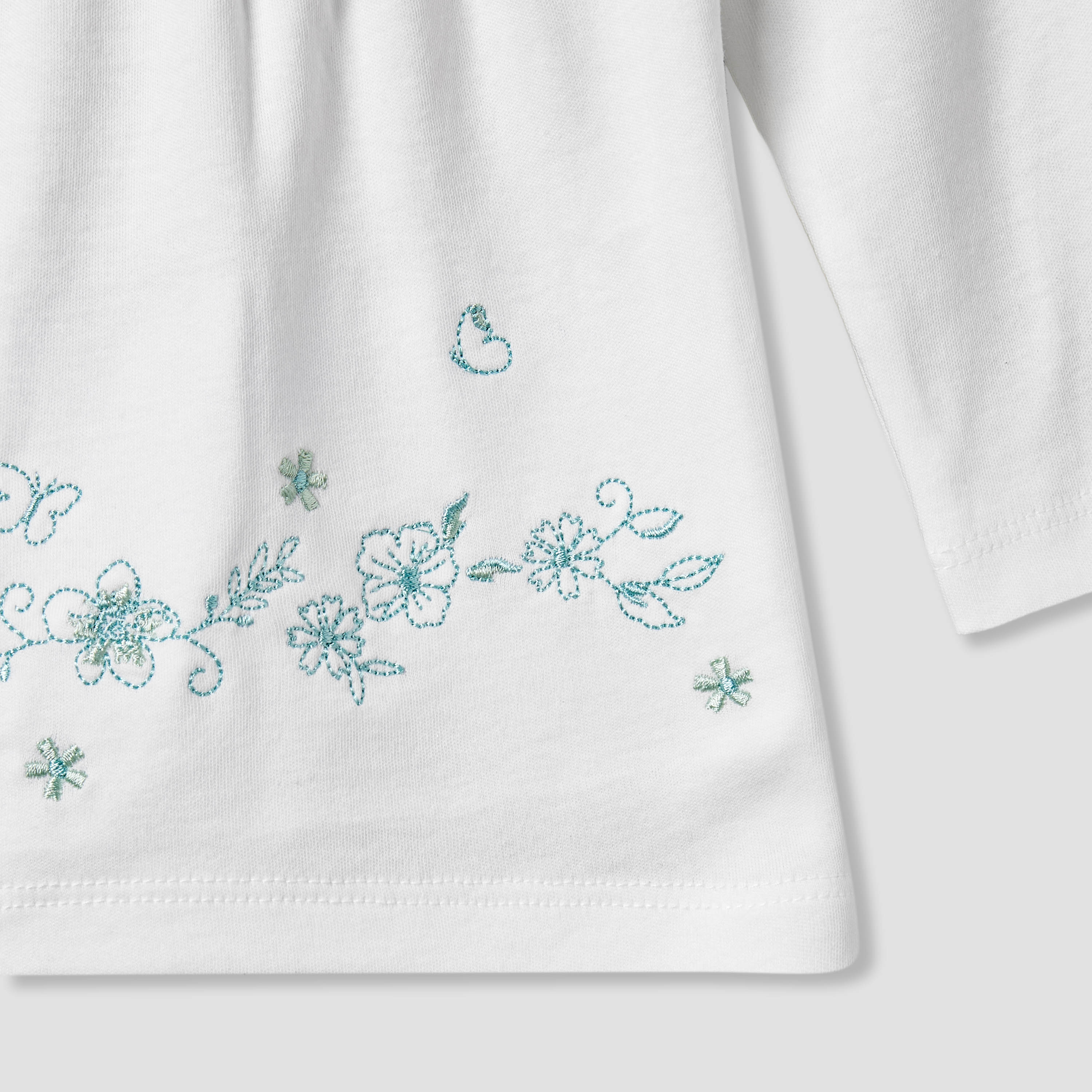 Giggles Cotton Ruffle Neck Long Sleeve Pyjama Set with Floral Embroidery-baby-girls-clothing-nightwear-pyjamasets-image-5