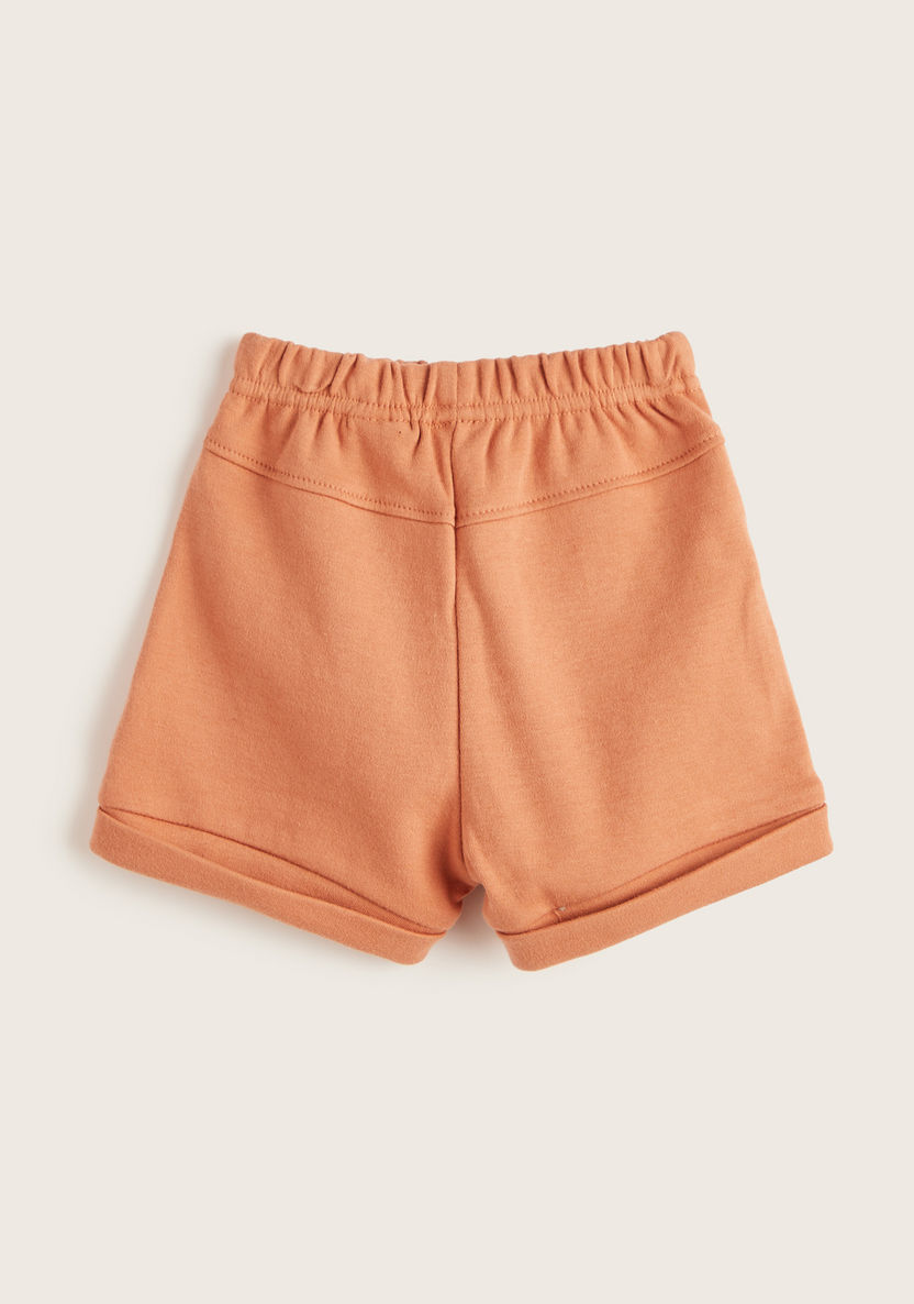 Juniors Solid Shorts with Pockets and Elasticated Waistband-Shorts-image-3
