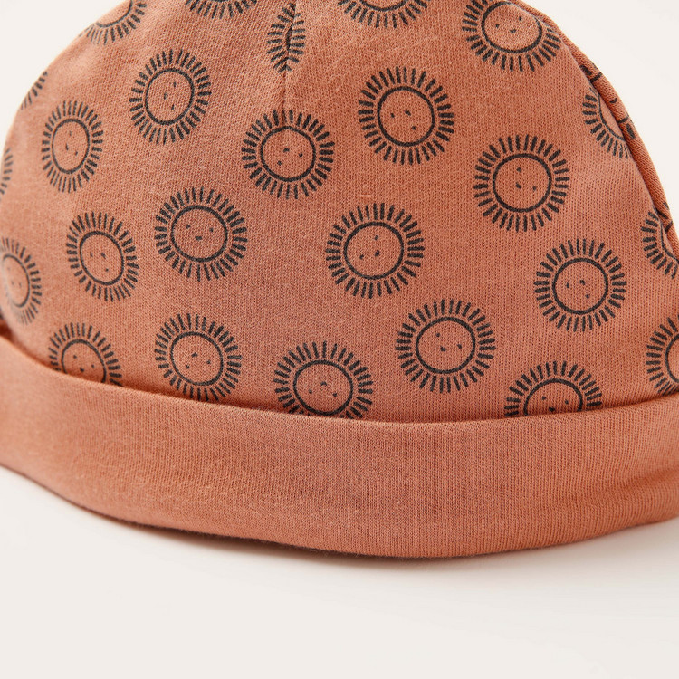 Juniors All-Over Printed Cap with Rolled Hem