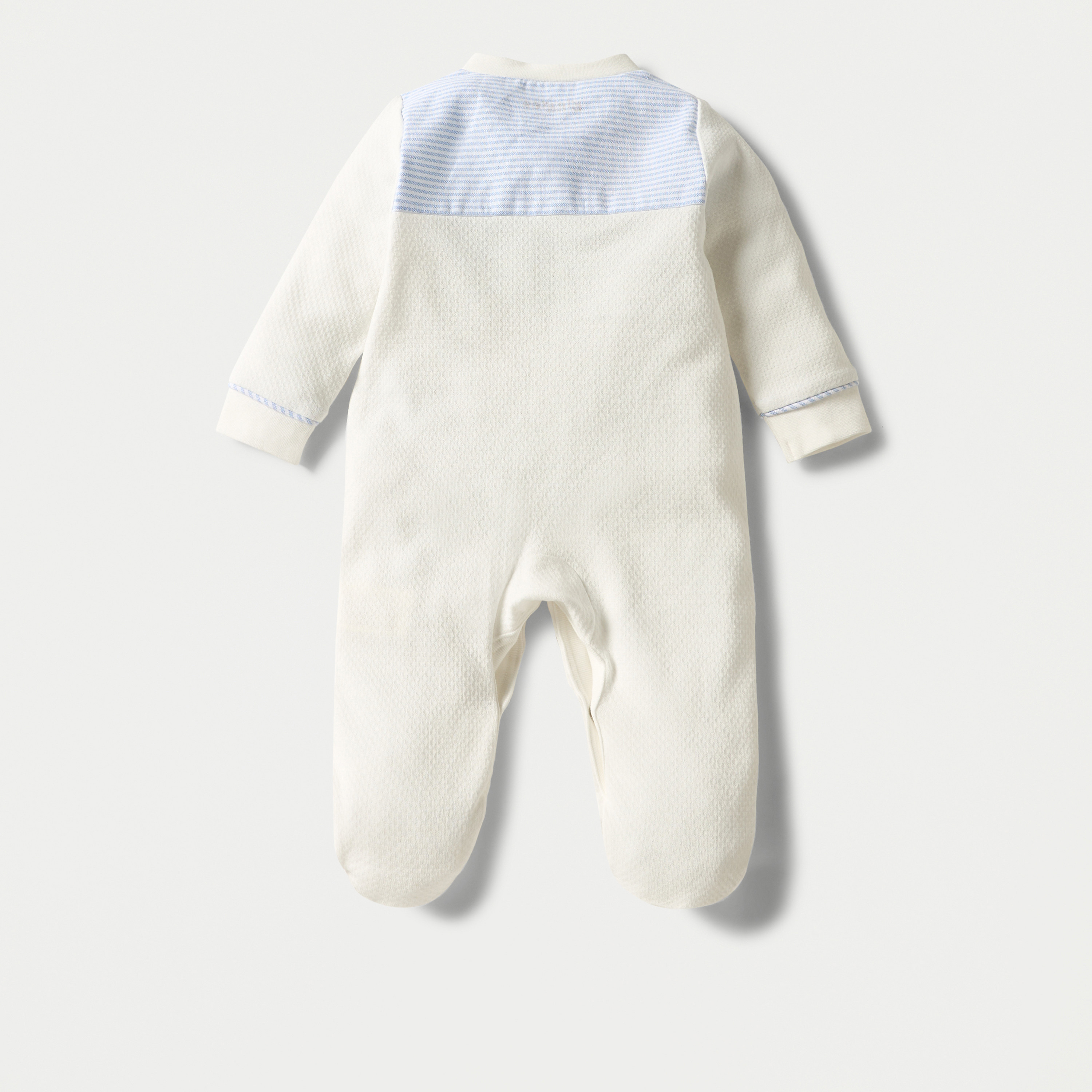 Giggles Striped Closed Feet Sleepsuit with Long Sleeves and Button Closure-baby-boys-clothing-nightwear-sleepsuits-image-2