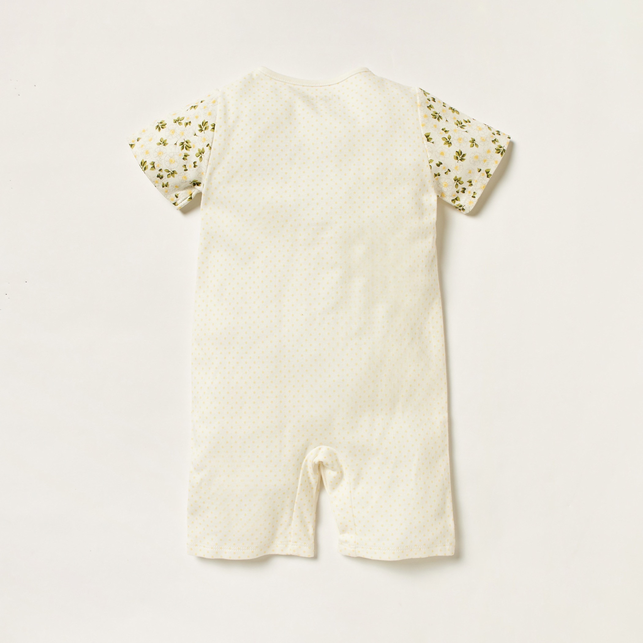 Giggles Embroidered Romper with Short Sleeves and Button Closure-baby-girls-clothing-rompers-image-3