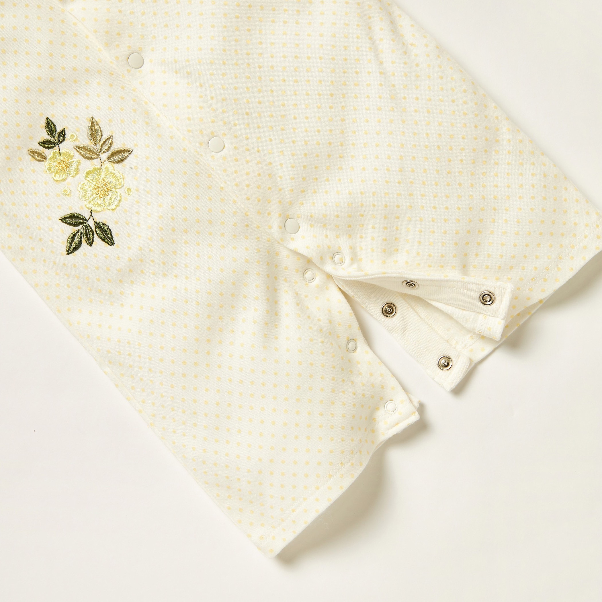 Giggles Embroidered Romper with Short Sleeves and Button Closure-baby-girls-clothing-rompers-image-4
