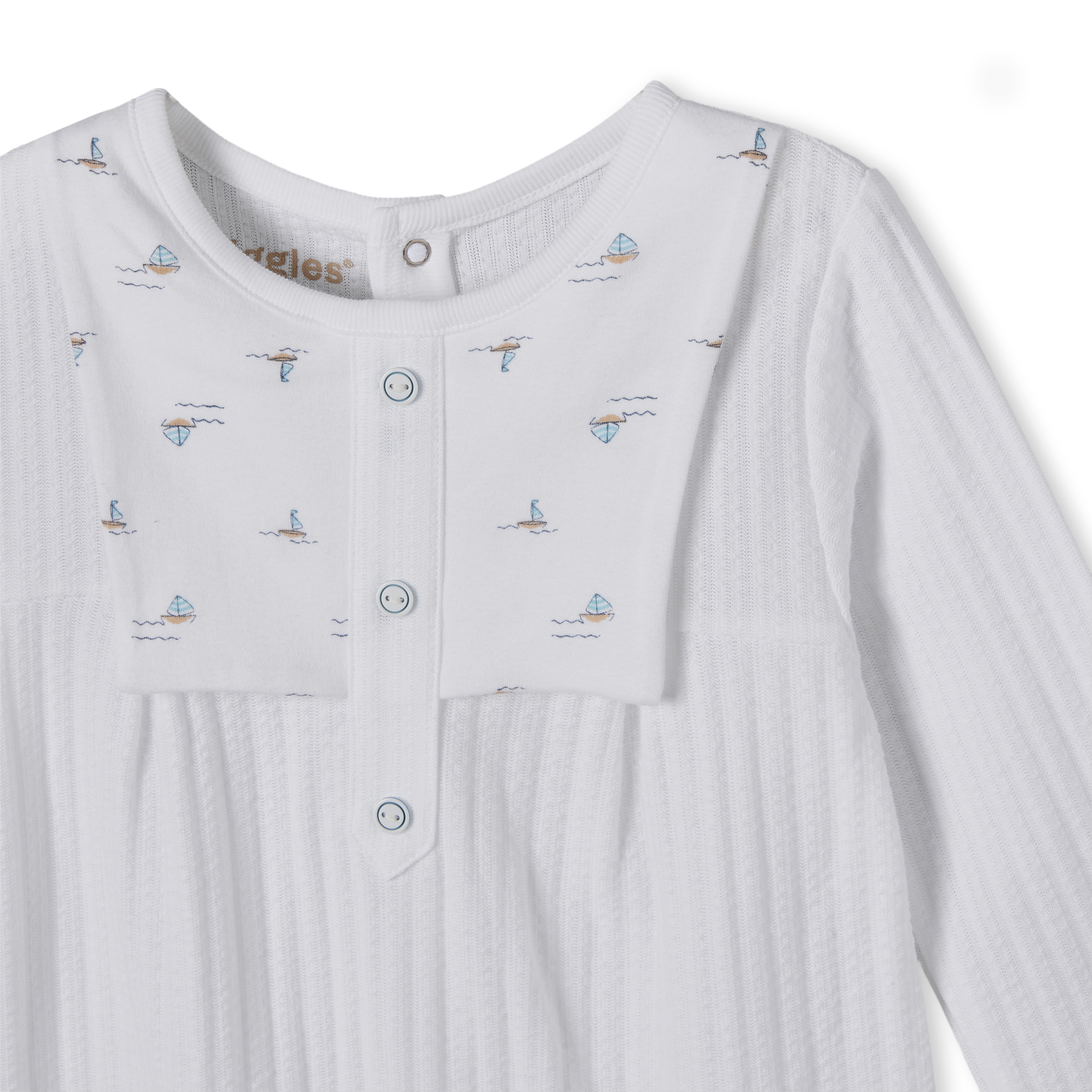 بيجامة نوم قطنية بأكمام طويلة ورقبة دائرية بتصميم مضلع من جيجلز-baby-boys-clothing-nightwear-sleepsuits-image-3