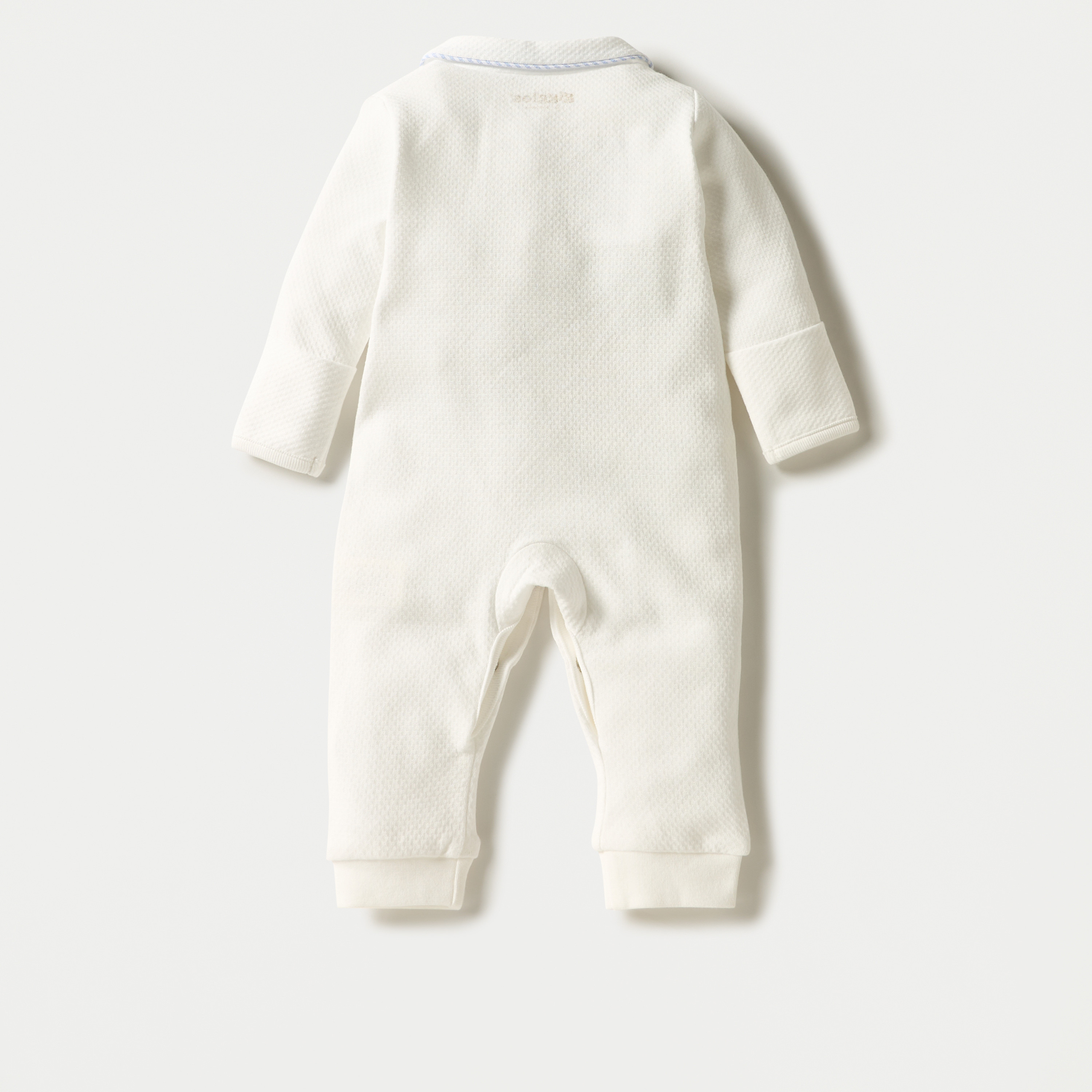 Giggles Textured Sleepsuit with Long Sleeves and Button Closure-baby-boys-clothing-nightwear-sleepsuits-image-2