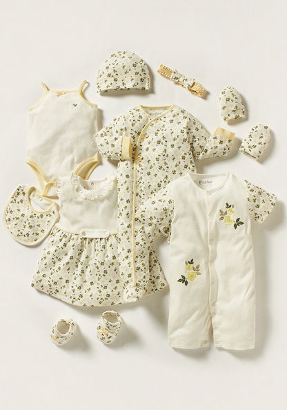 Giggles Floral Closed Feet Sleepsuit with Ruffles