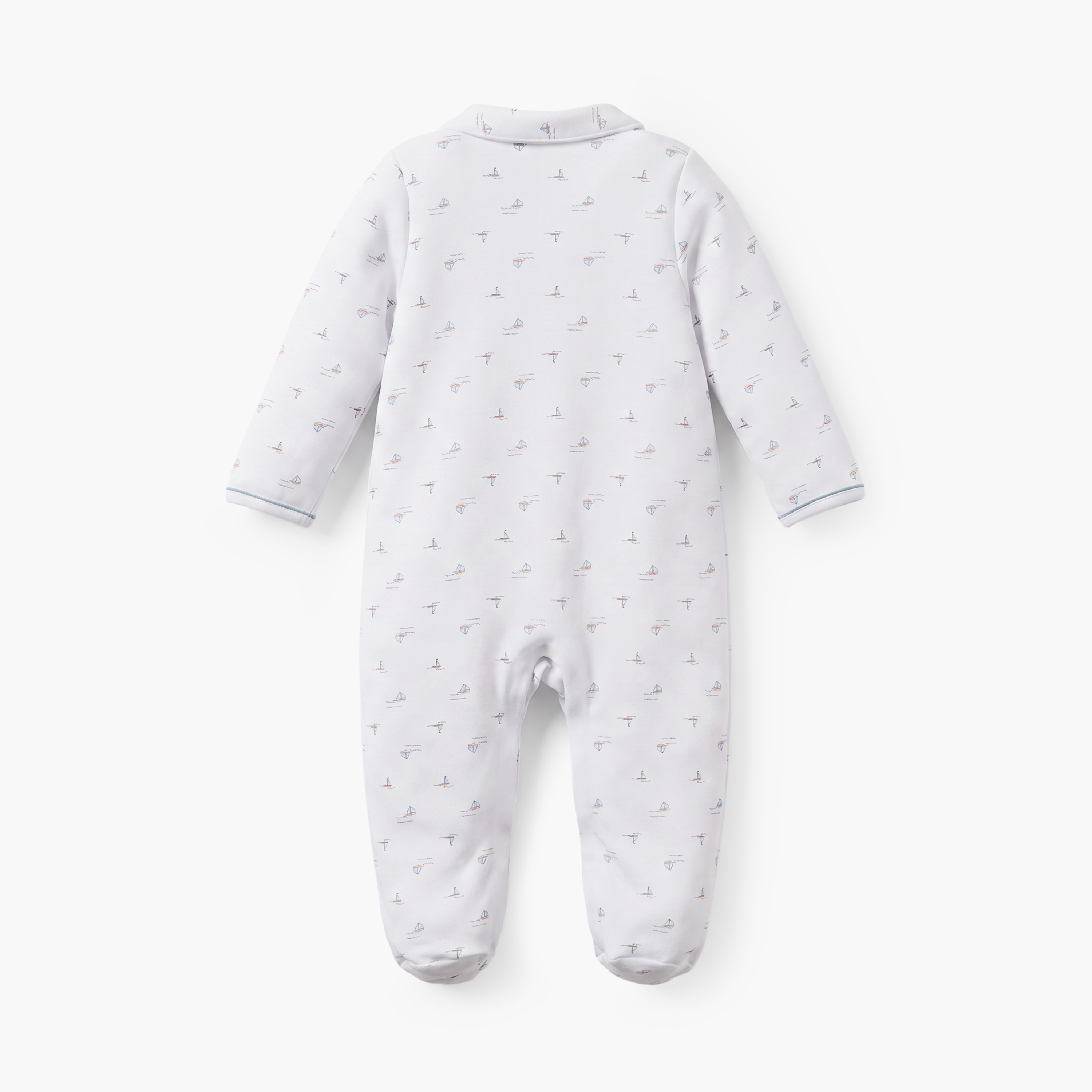 سليب سوت قطني بياقة وأكمام طويلة بطبعة قارب من جيجلز-baby-boys-clothing-nightwear-sleepsuits-image-2