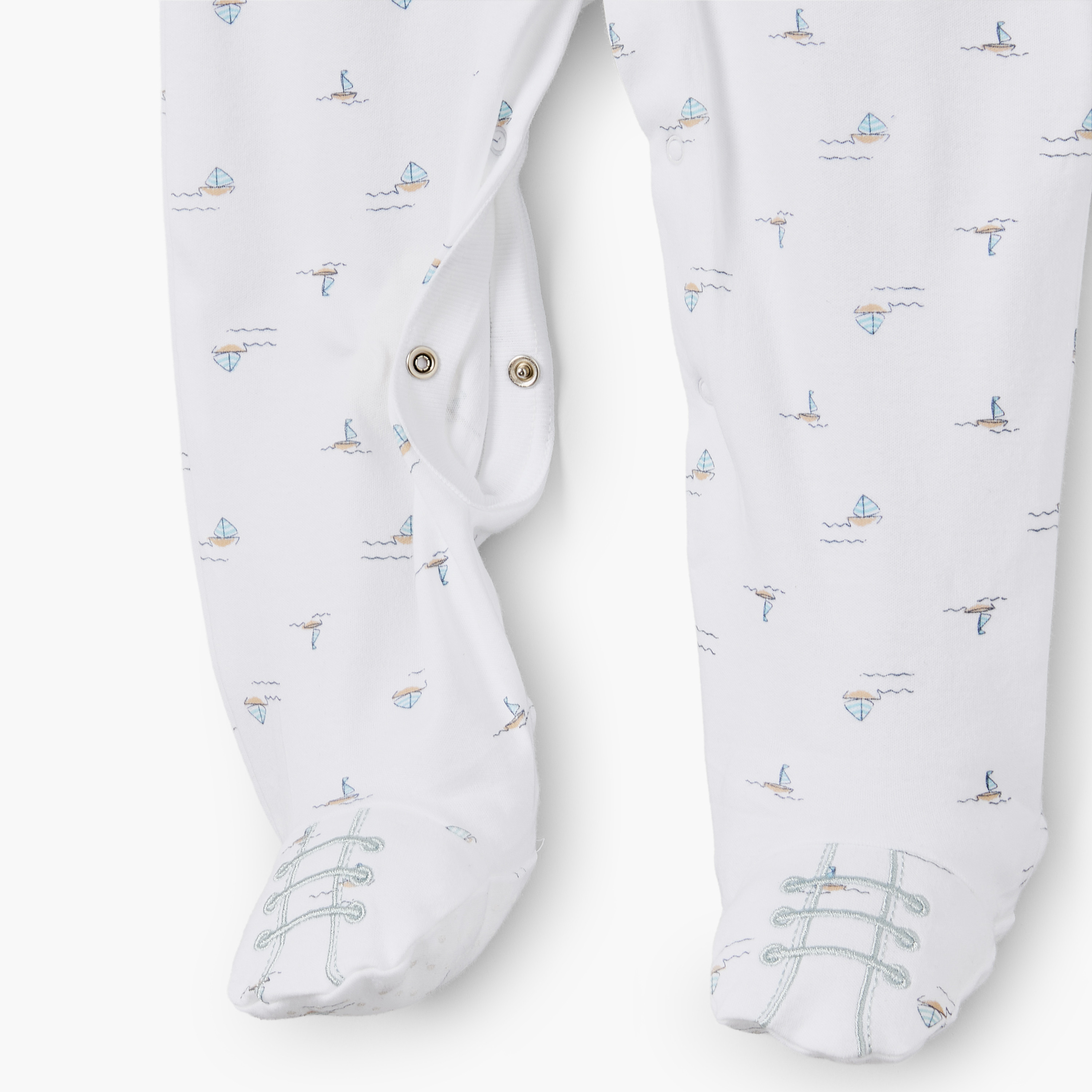 سليب سوت قطني بياقة وأكمام طويلة بطبعة قارب من جيجلز-baby-boys-clothing-nightwear-sleepsuits-image-5