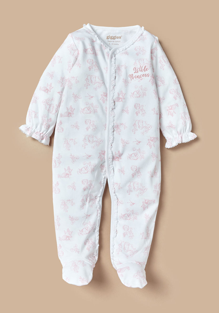Giggles All-Over Print Closed Feet Sleepsuit with Button Closure-Sleepsuits-image-0