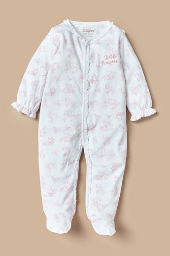 Buy Baby Girls' Giggles Lace Detail Sleepsuit and Snap Button Closure  Online