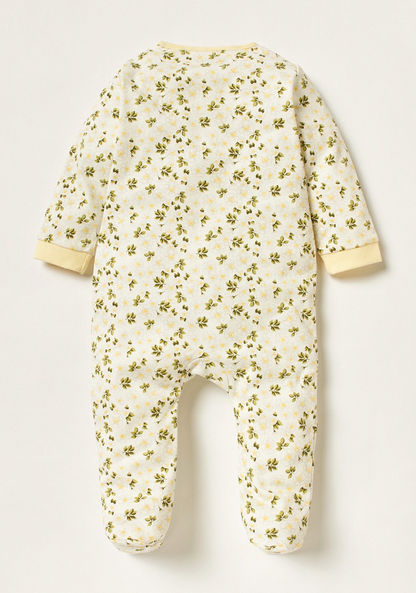 Juniors Floral Print Sleepsuit with Long Sleeves-Sleepsuits-image-2