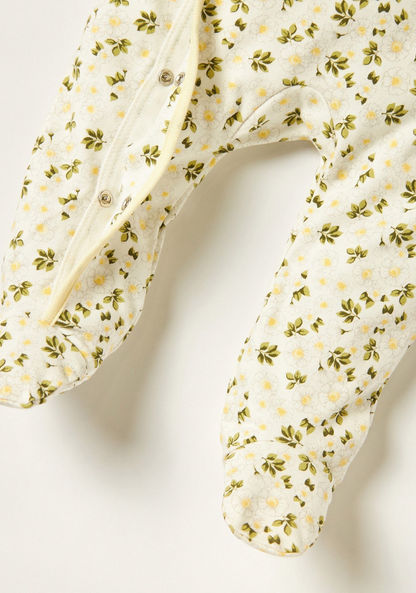 Juniors Floral Print Sleepsuit with Long Sleeves-Sleepsuits-image-3