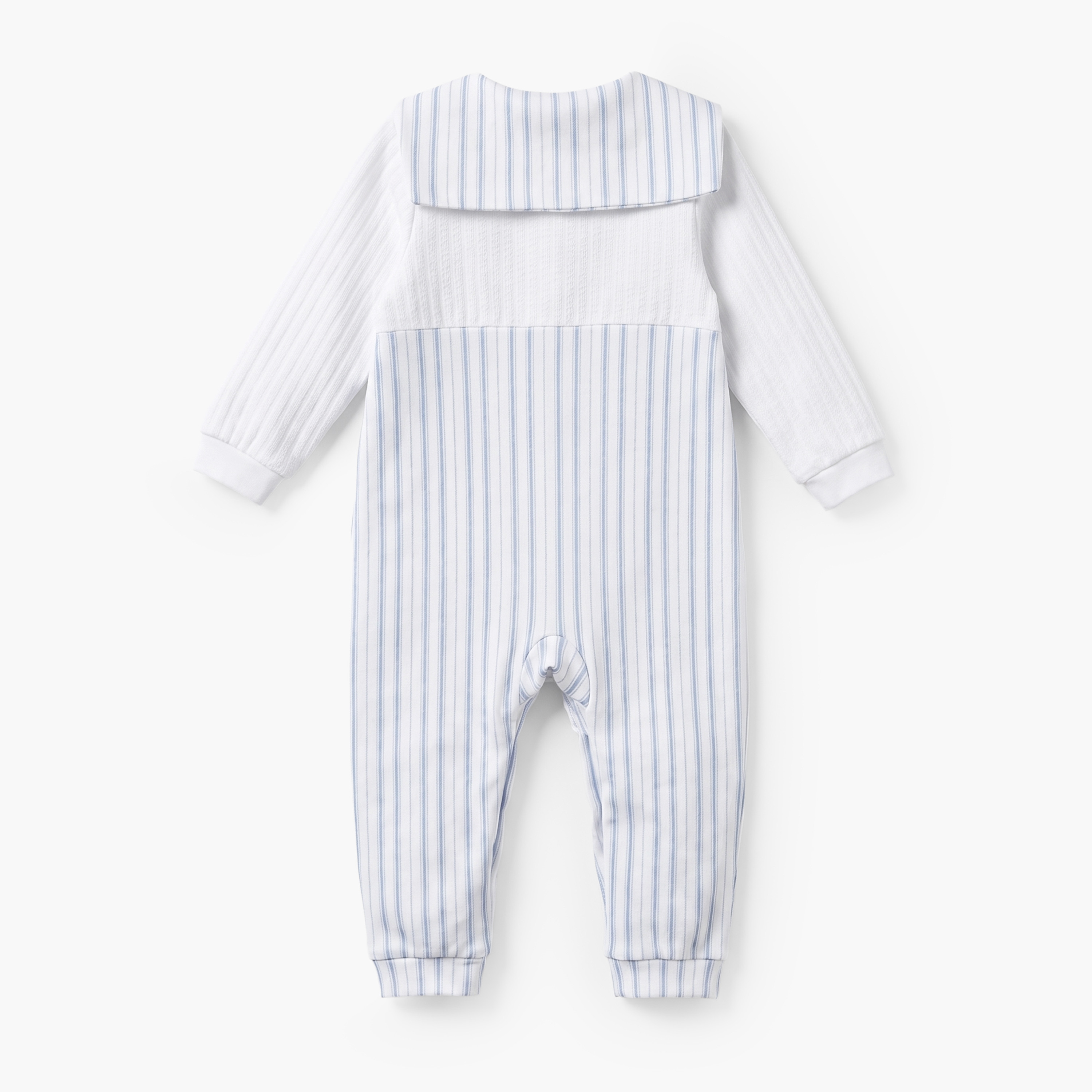 Giggles Cotton Sailor Collar Long Sleeves Sleepsuit with Stripes-baby-boys-clothing-nightwear-sleepsuits-image-3