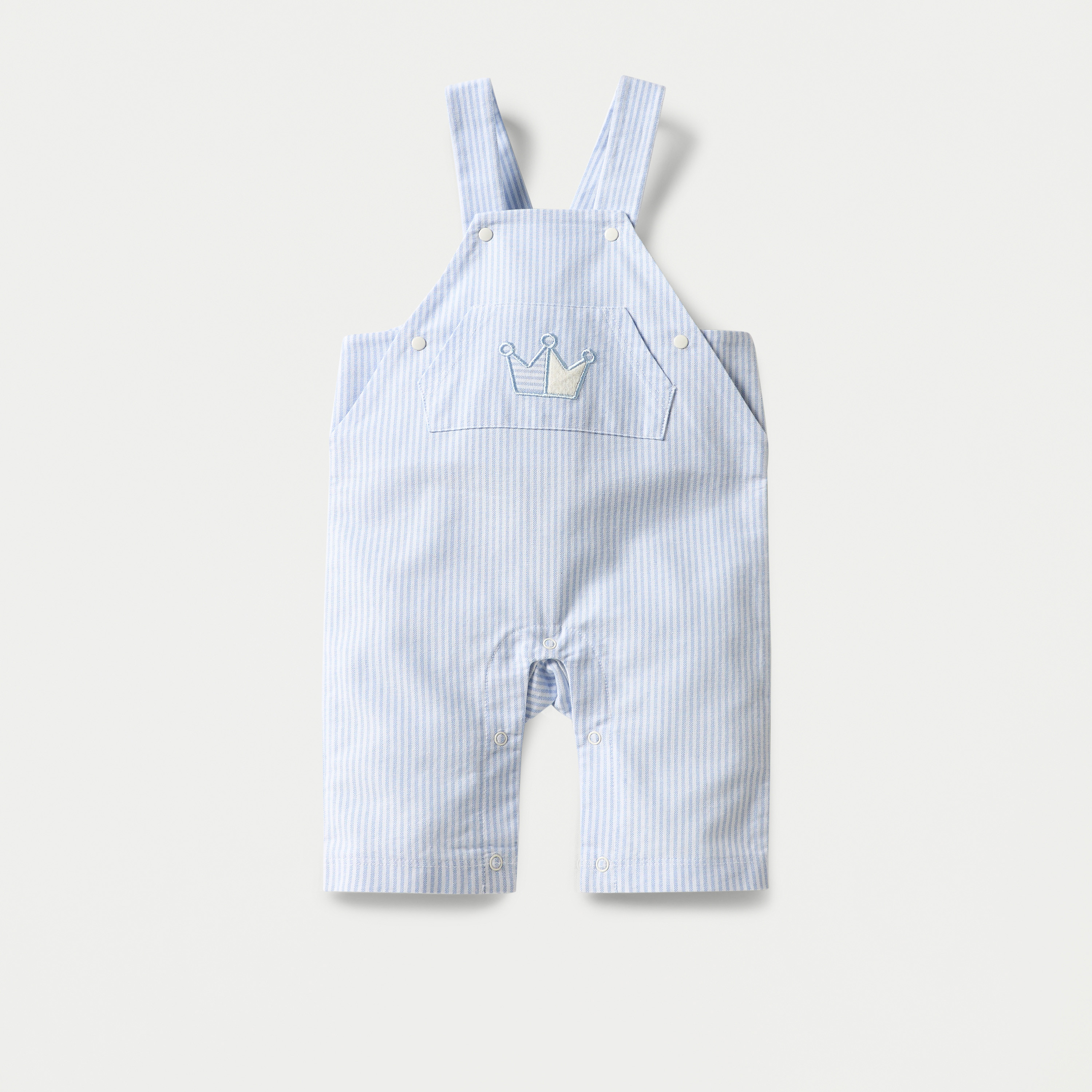 Giggles Textured T-shirt and Striped Dungaree Set-baby-boys-clothing-rompers-image-2