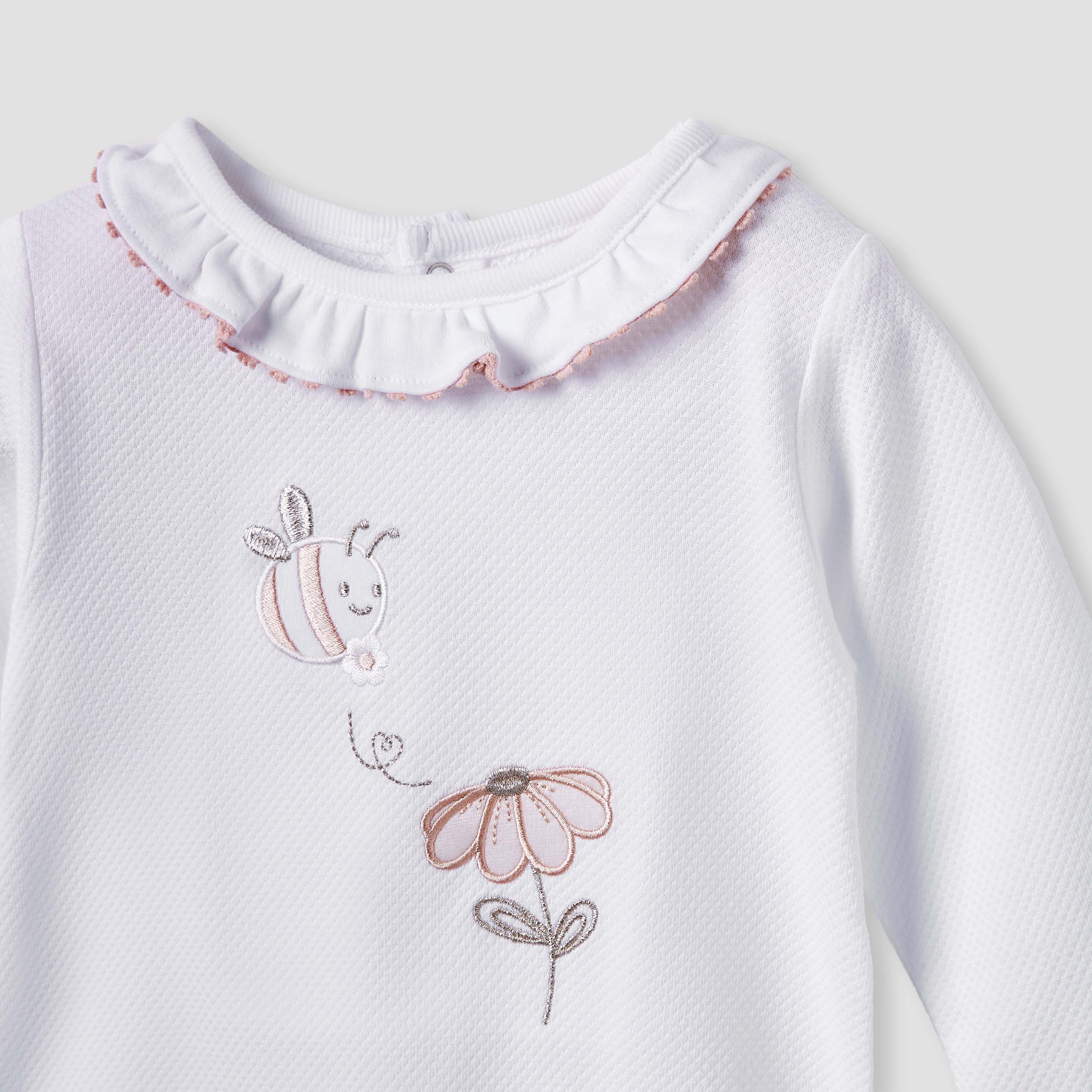 Giggles Embroidered Sleepsuit with Long Sleeves and Button Closure-baby-girls-clothing-nightwear-sleepsuits-image-4
