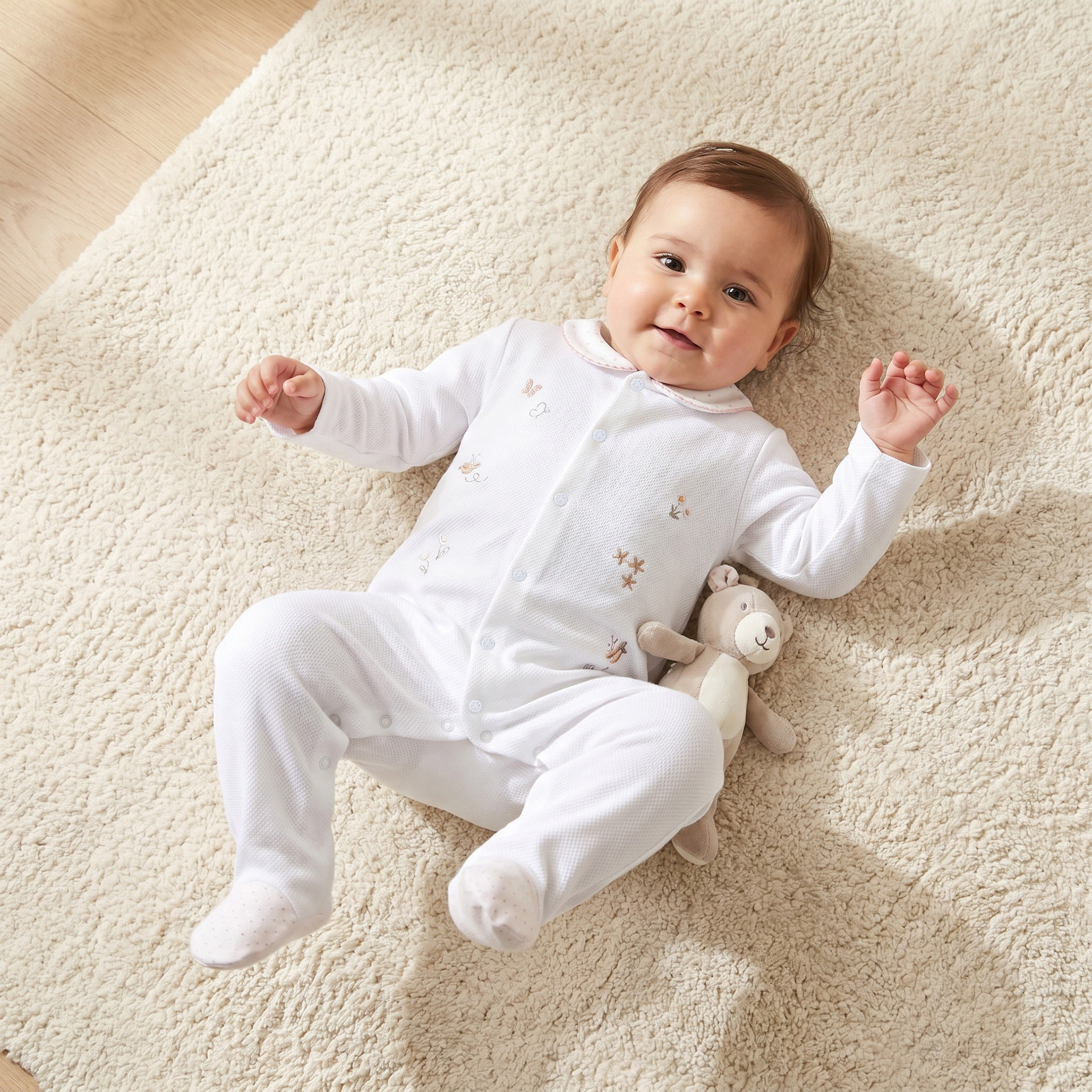 Giggles Embroidered Sleepsuit with Long Sleeves and Button Closure-baby-girls-clothing-nightwear-sleepsuits-image-1