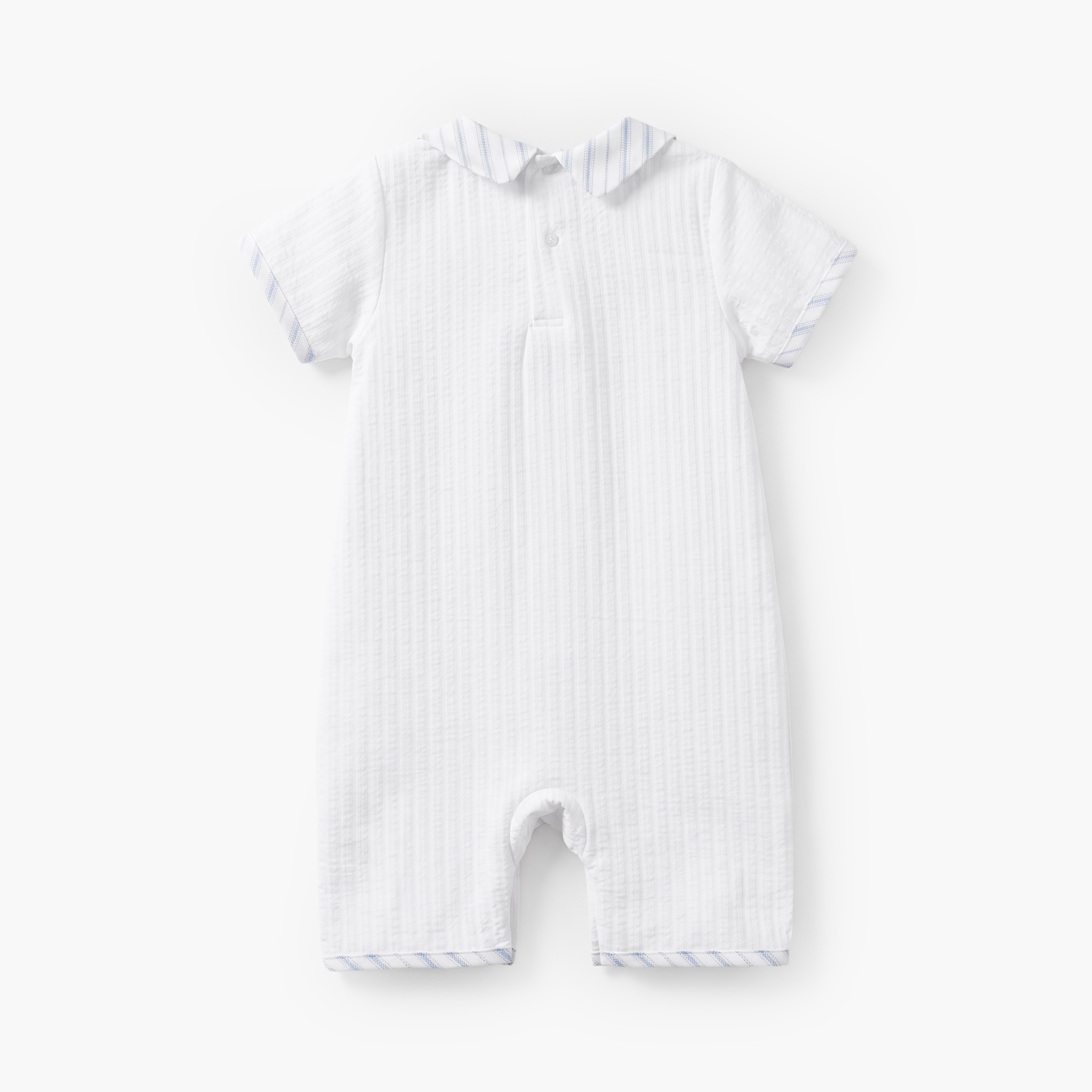 Giggles Sailor Collar Short Sleeves Romper with Bow Detail-baby-boys-clothing-rompers-image-3