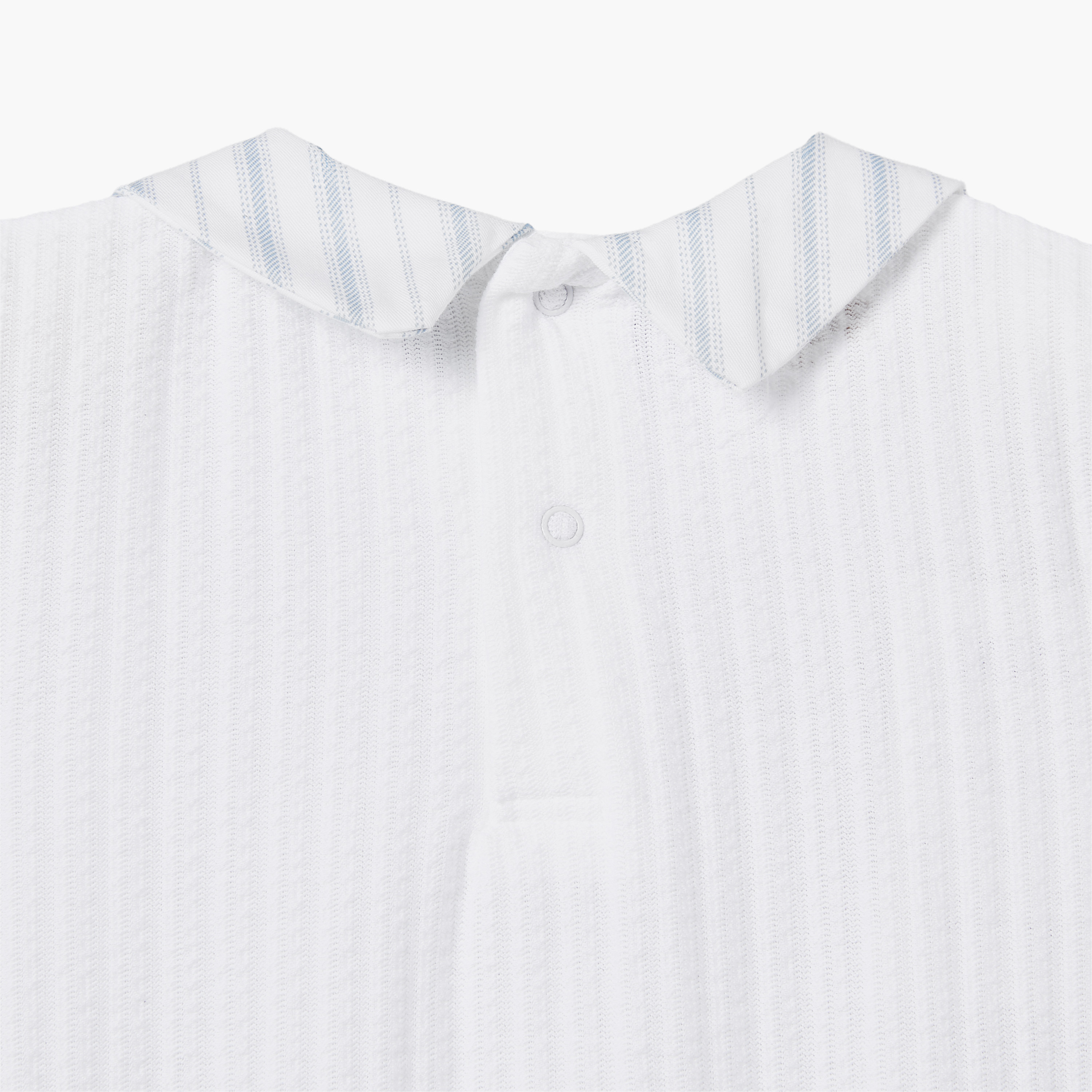 Giggles Sailor Collar Short Sleeves Romper with Bow Detail-baby-boys-clothing-rompers-image-6
