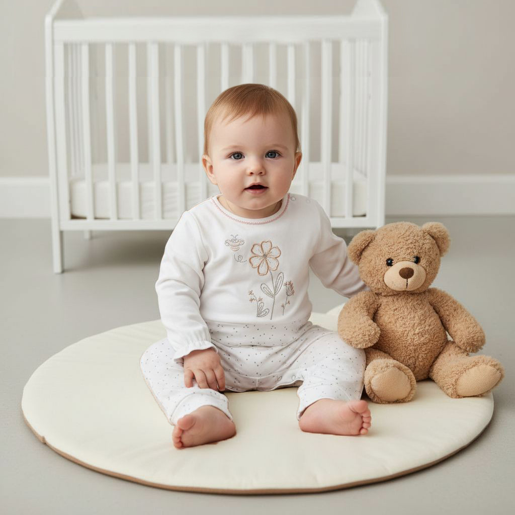 Giggles Embroidered Sleepsuit with Long Sleeves and Button Closure-baby-girls-clothing-nightwear-sleepsuits-image-8