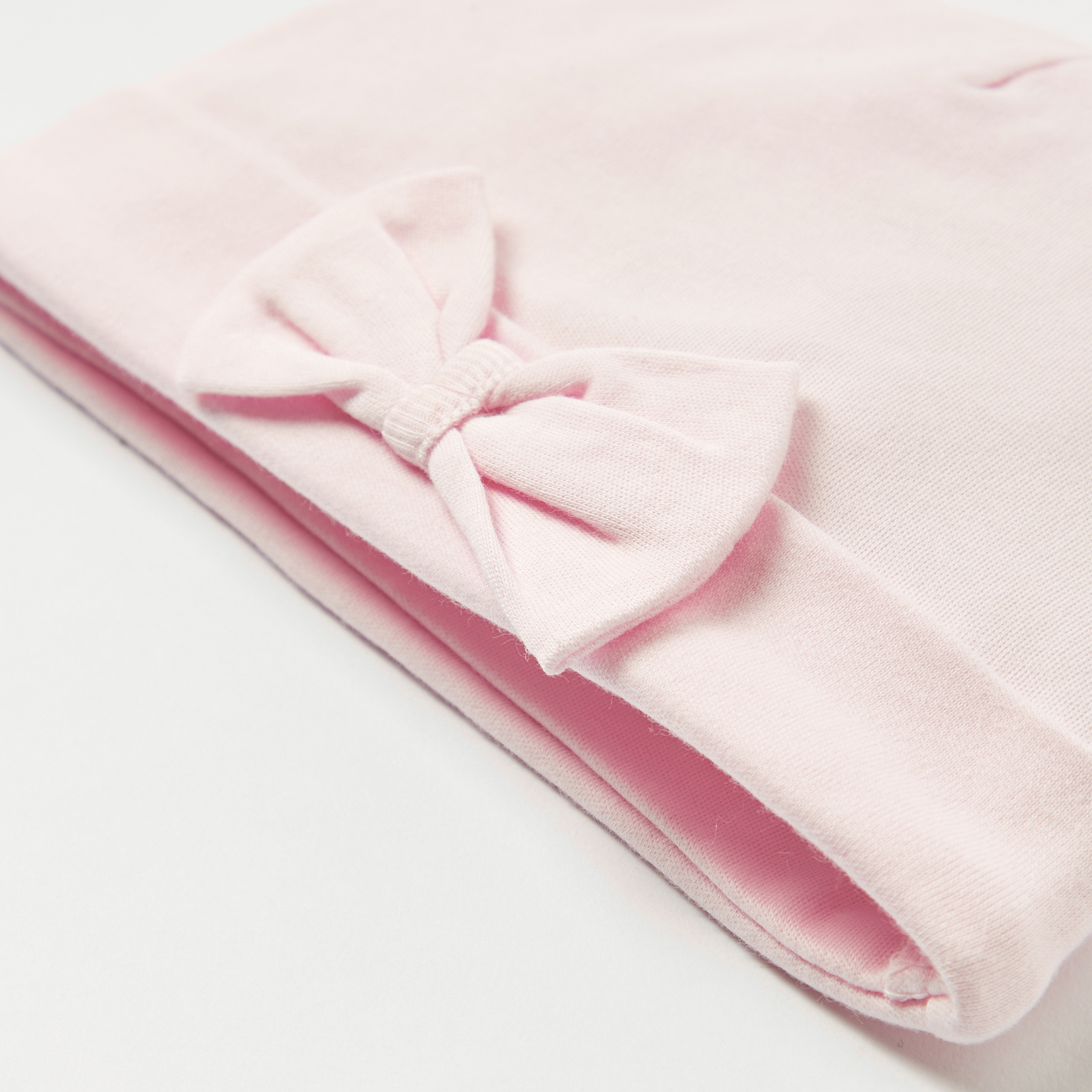 Giggles Solid Cap with Bow Accent-baby-girls-accessories-caps-image-2