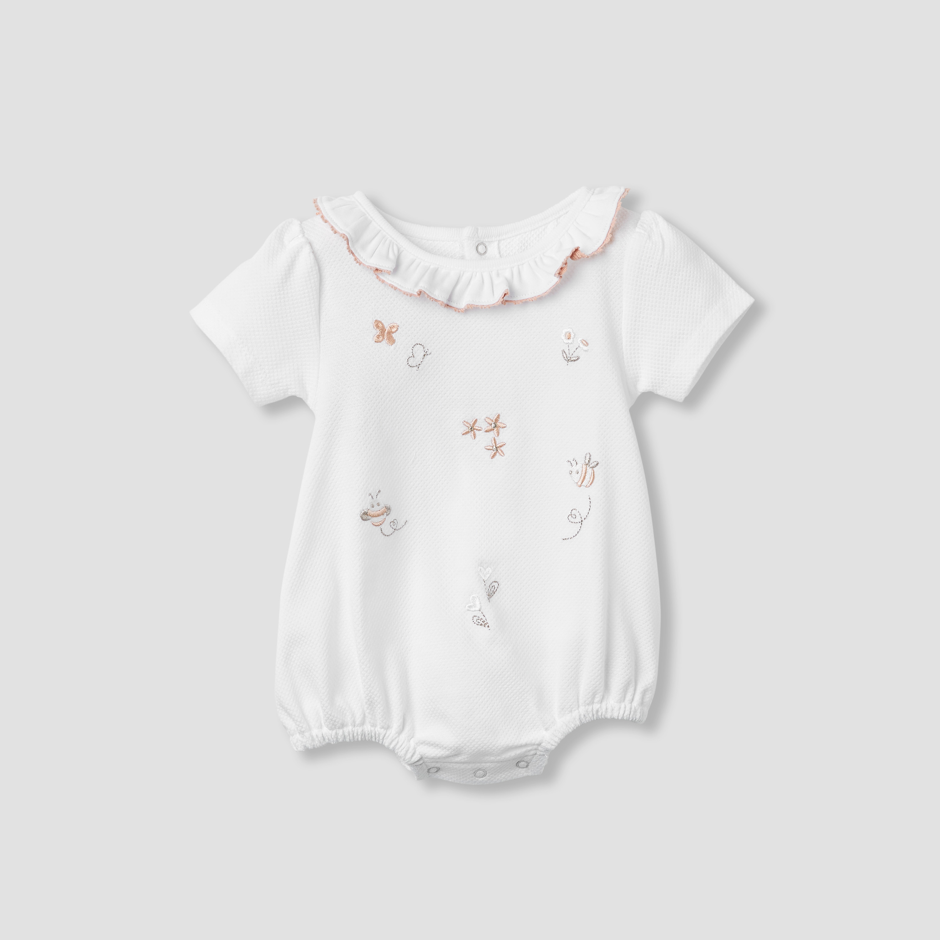 Giggles Embroidered Romper with Short Sleeves-baby-girls-clothing-rompers-image-1