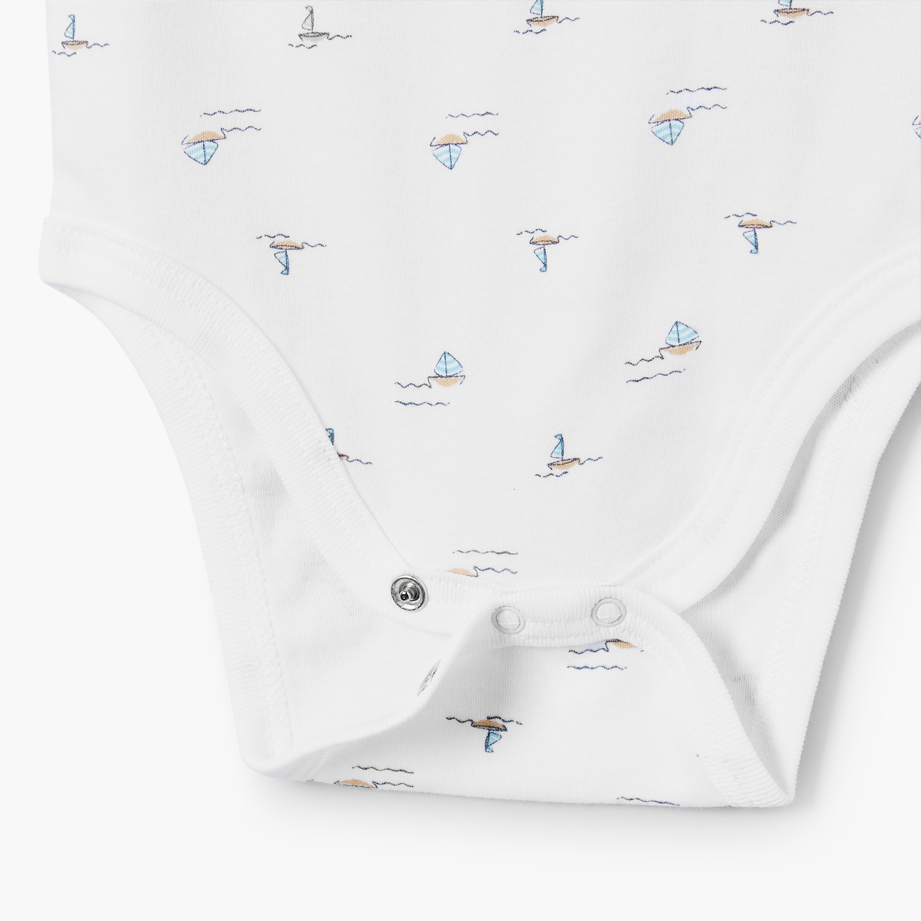 Giggles Round Neck Short Sleeves Cotton Bodysuit with Nautical Print-baby-boys-clothing-bodysuits-image-5