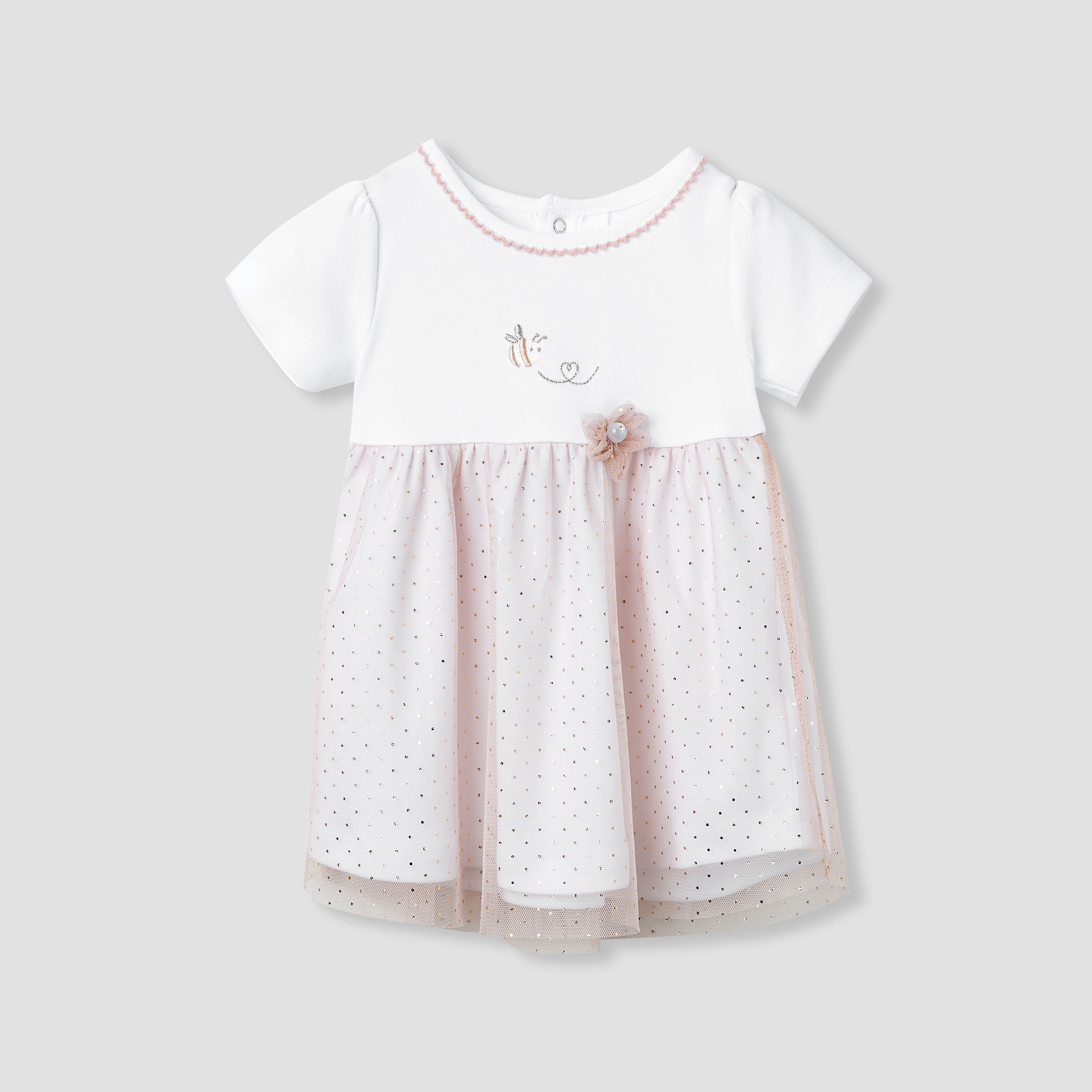 Giggles Printed A-line Dress with Floral Accent-baby-girls-clothing-dressesandjumpsuits-image-1