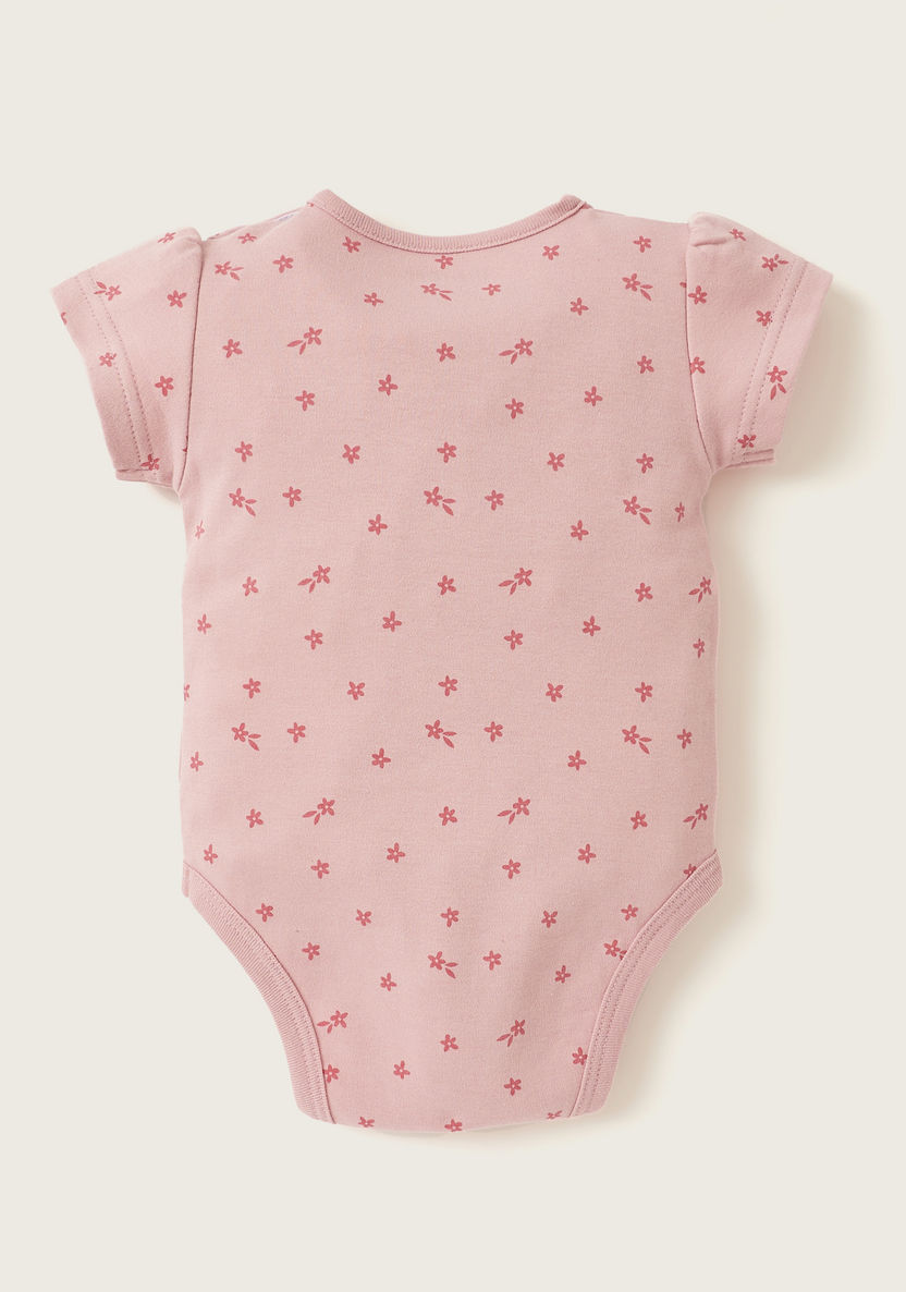 Juniors All-Over Floral Print Bodysuit with Short Sleeves-Bodysuits-image-3