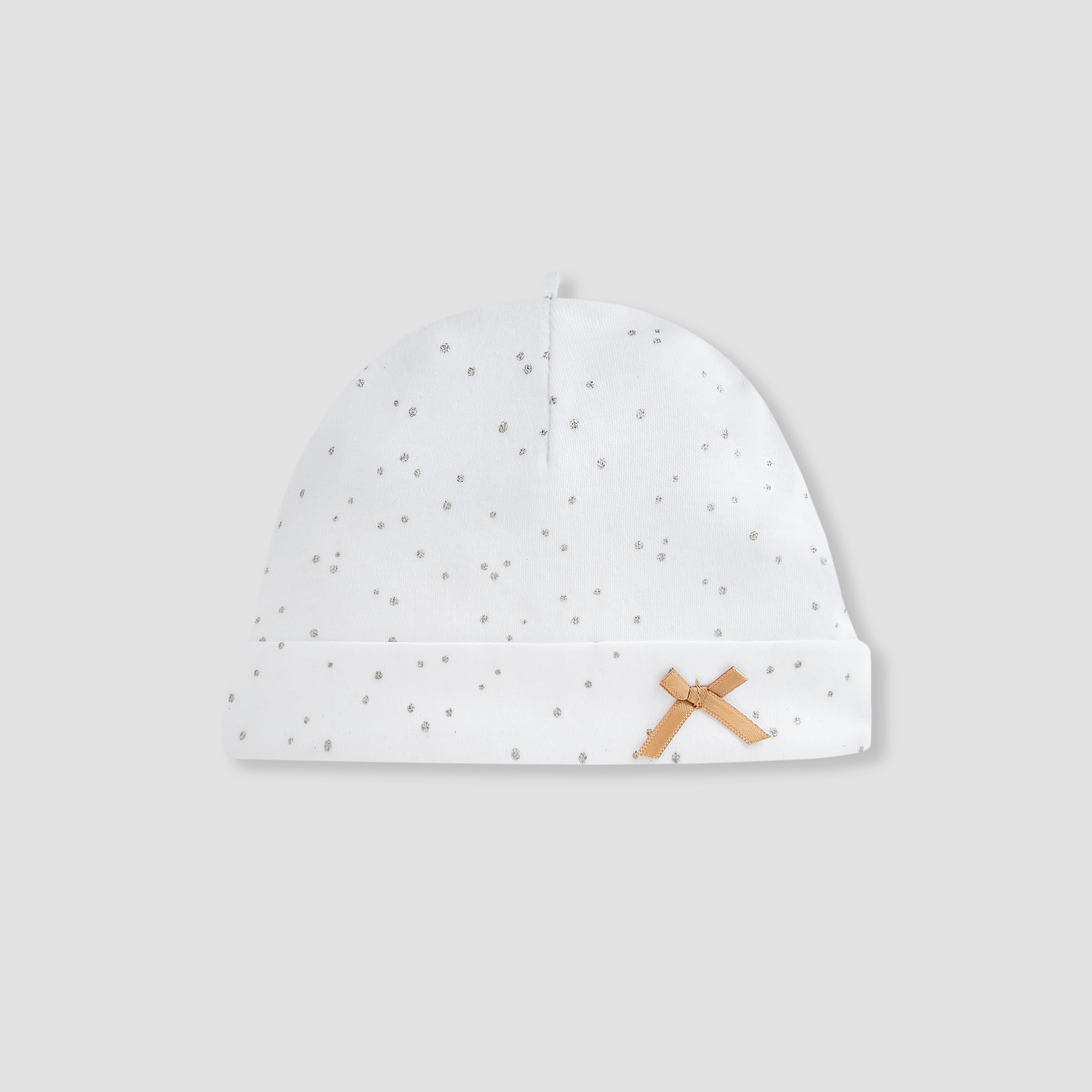 Giggles Embellished Beanie Cap with Bow-baby-girls-accessories-caps-image-1