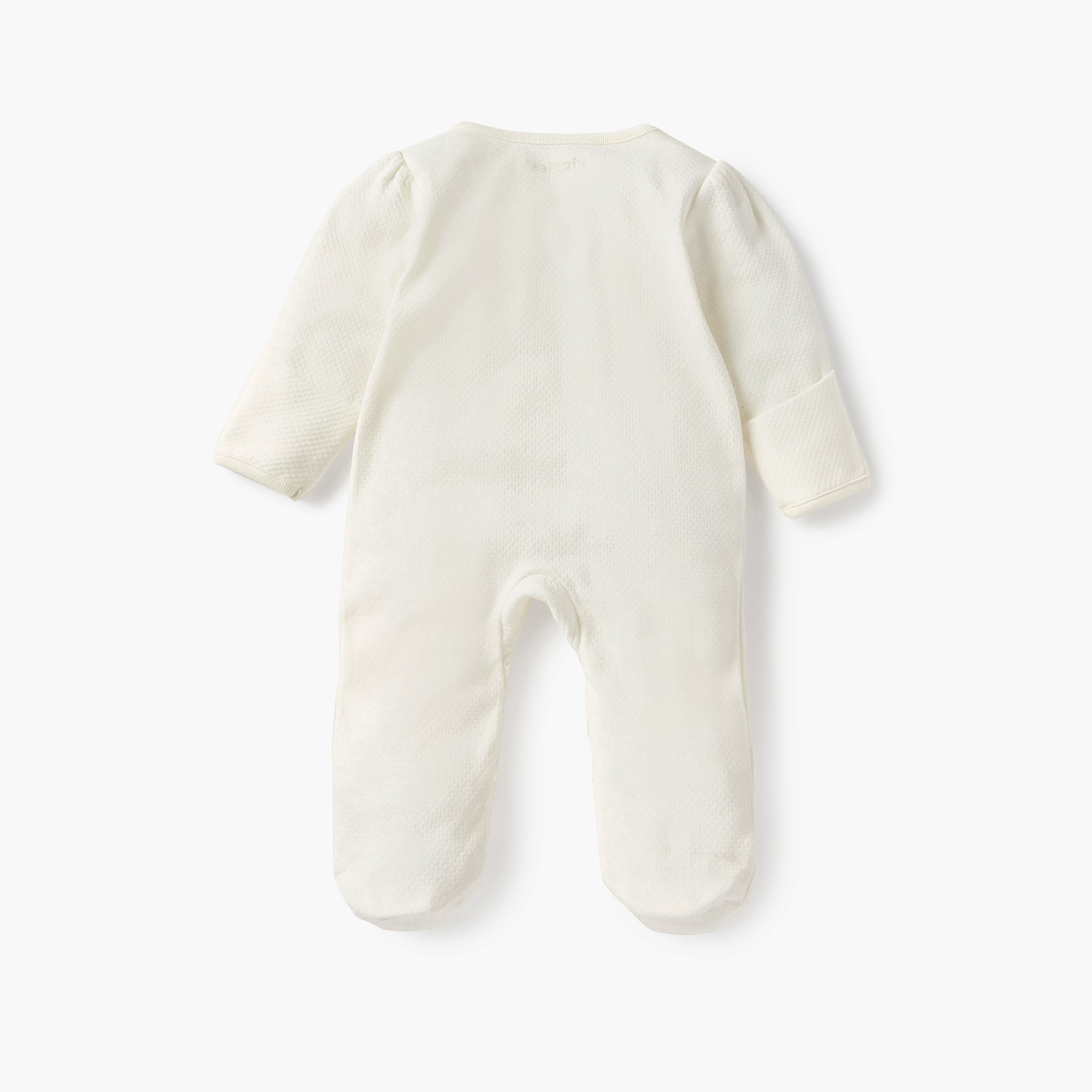 Juniors Lace Detail Closed Feet Sleepsuit with Long Sleeves-baby-girls-clothing-nightwear-sleepsuits-image-2