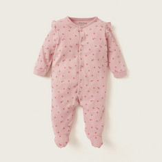 Juniors All-Over Floral print Closed Feet Sleepsuit with Long Sleeves