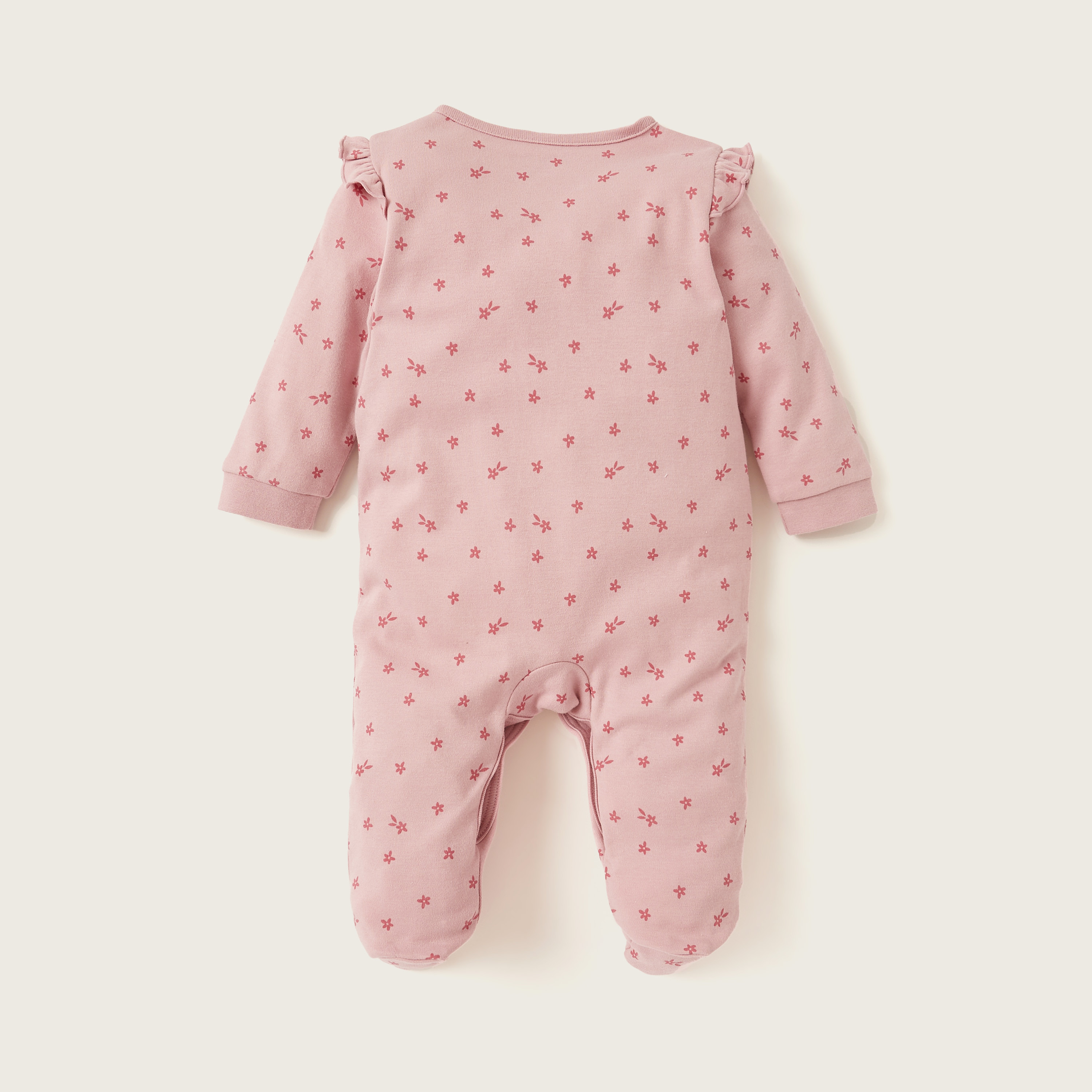 Juniors All-Over Floral print Closed Feet Sleepsuit with Long Sleeves-baby-girls-clothing-nightwear-sleepsuits-image-4