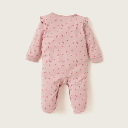 Juniors All-Over Floral print Closed Feet Sleepsuit with Long Sleeves