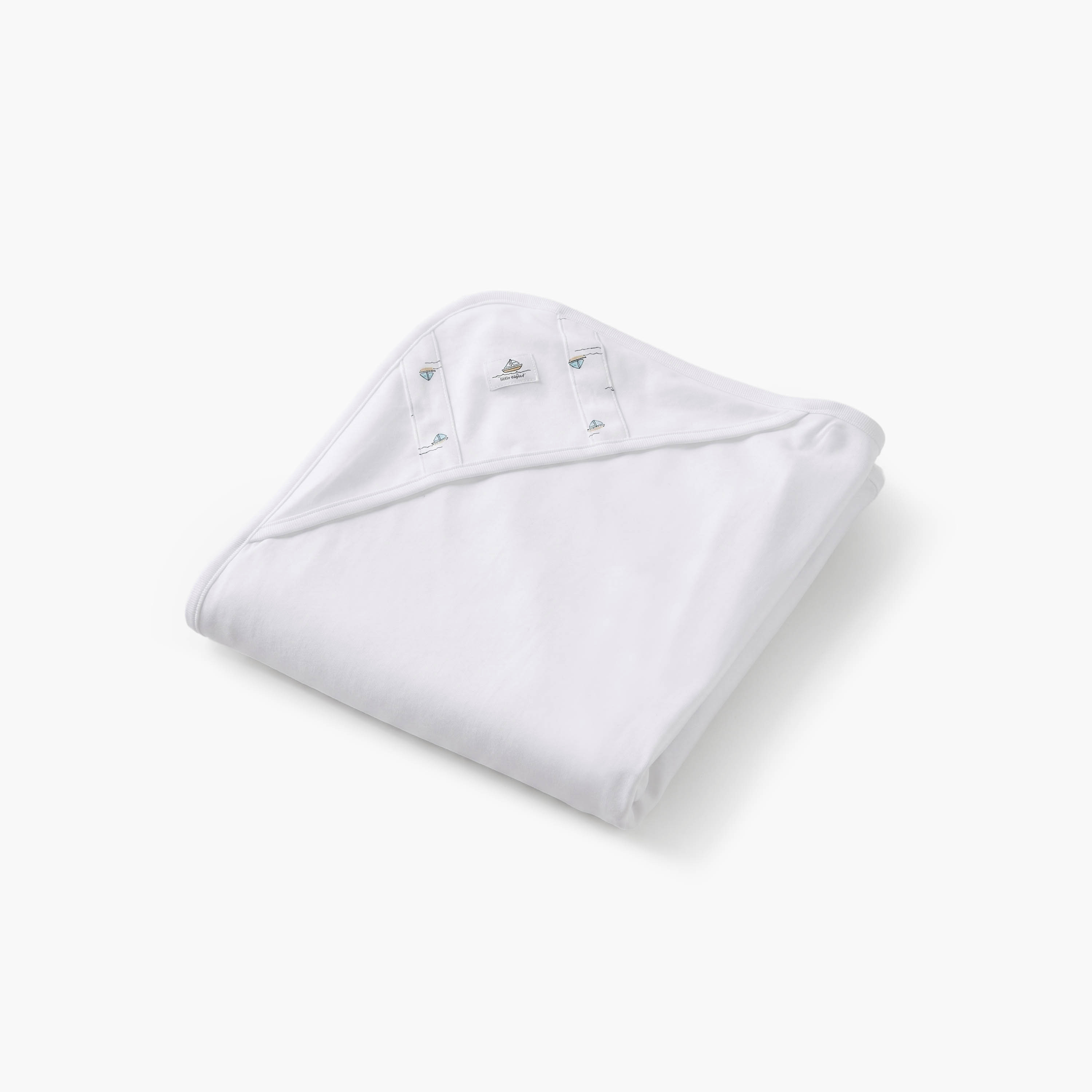 Giggles Sailboat Print Hooded Receiving Blanket-baby-nursery-blanketsandswaddles-receivingblankets-image-3