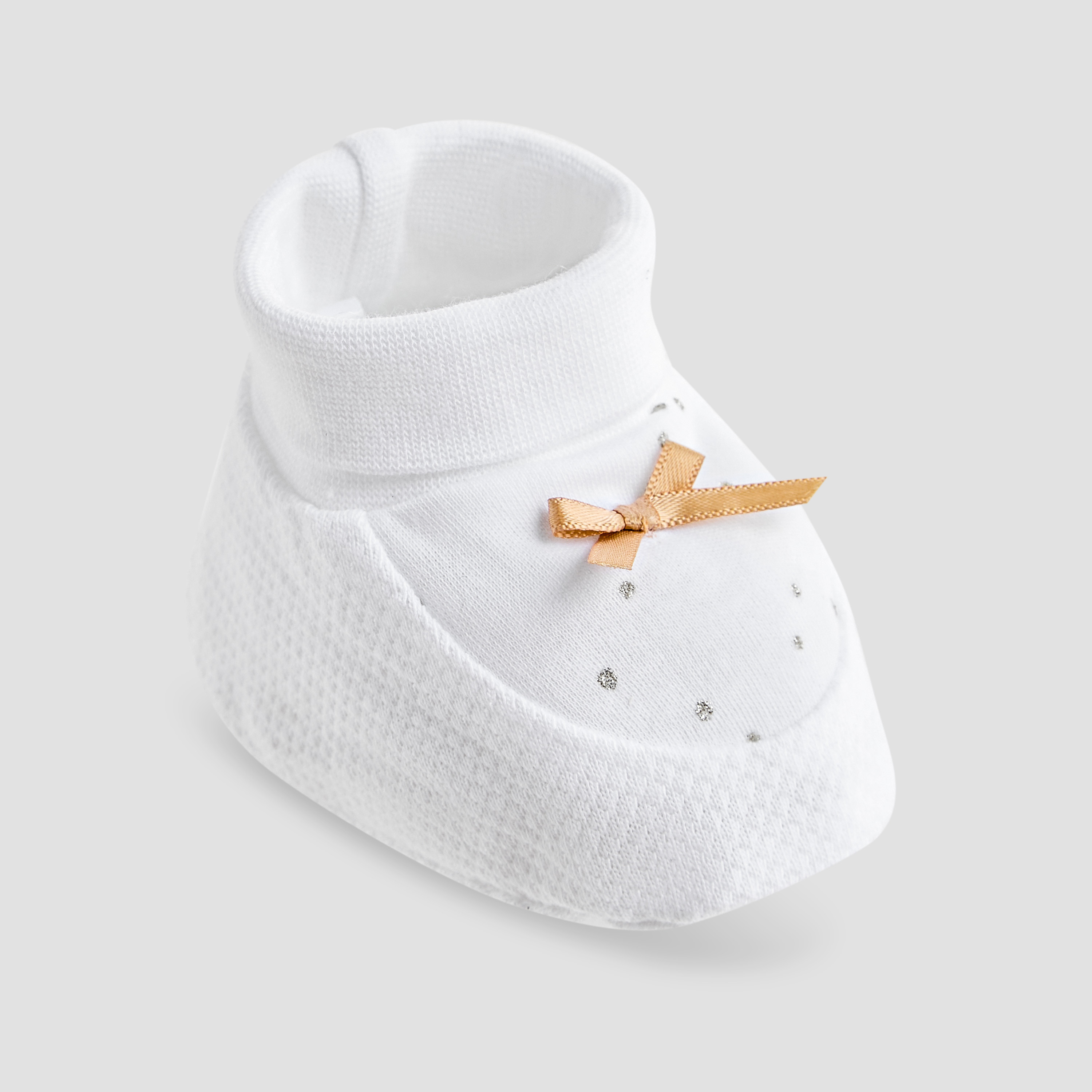Giggles Embellished Booties with Bow-baby-girls-shoes-booties-image-2
