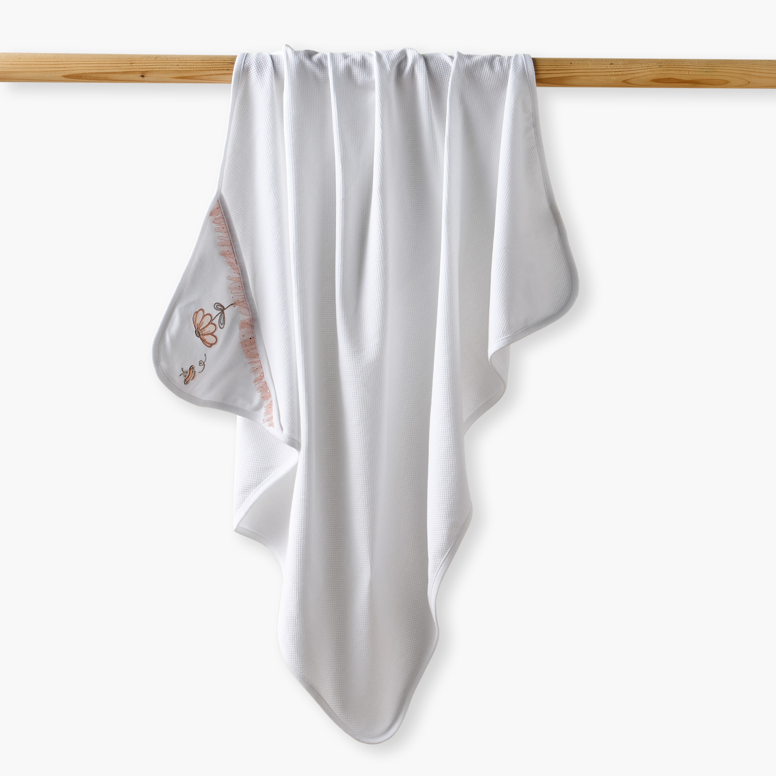 Giggles Floral Embroidered Hooded Receiving Blanket-baby-nursery-blanketsandswaddles-receivingblankets-image-1