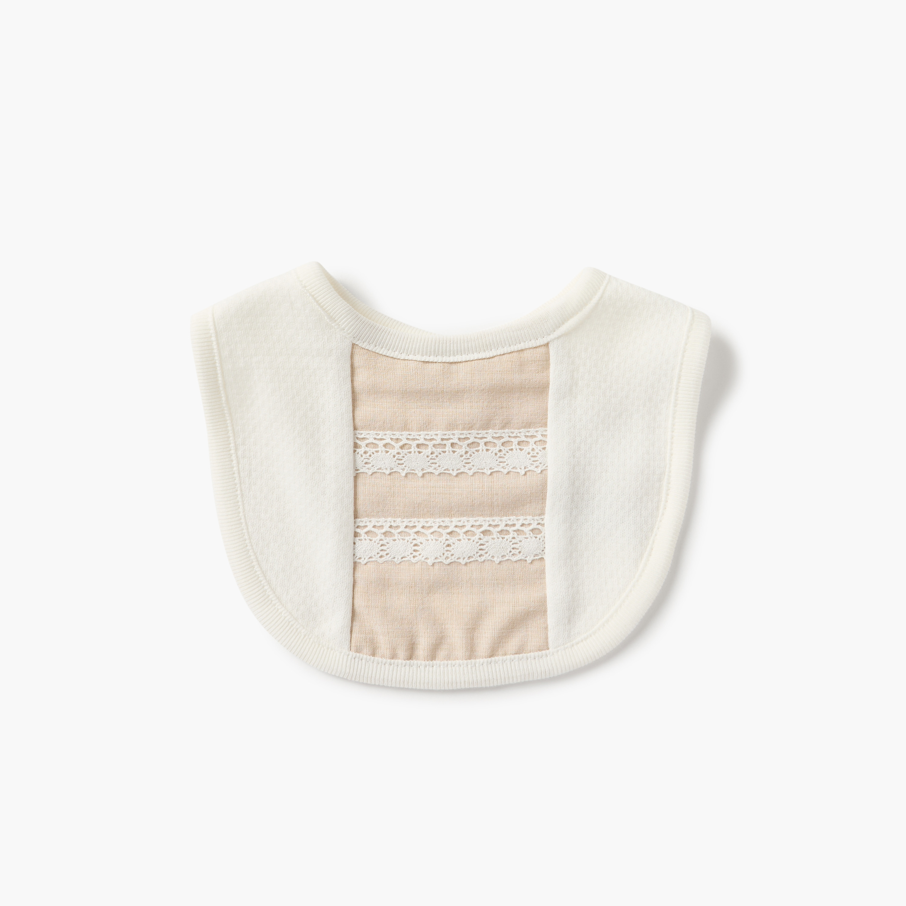 Giggles Lace Detail Bib with Snap Button Closure-baby-feeding-bibs-image-1