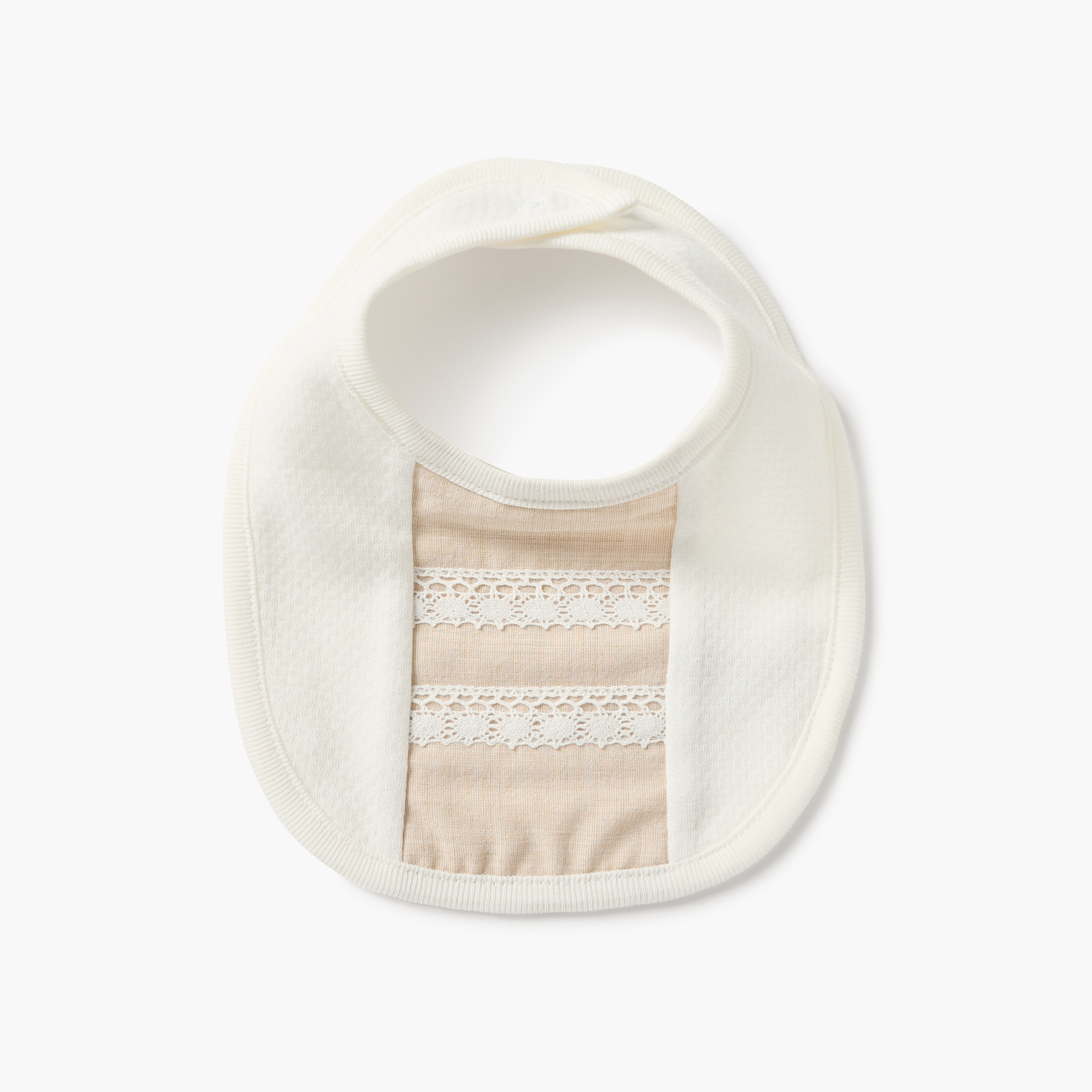 Giggles Lace Detail Bib with Snap Button Closure-baby-feeding-bibs-image-2