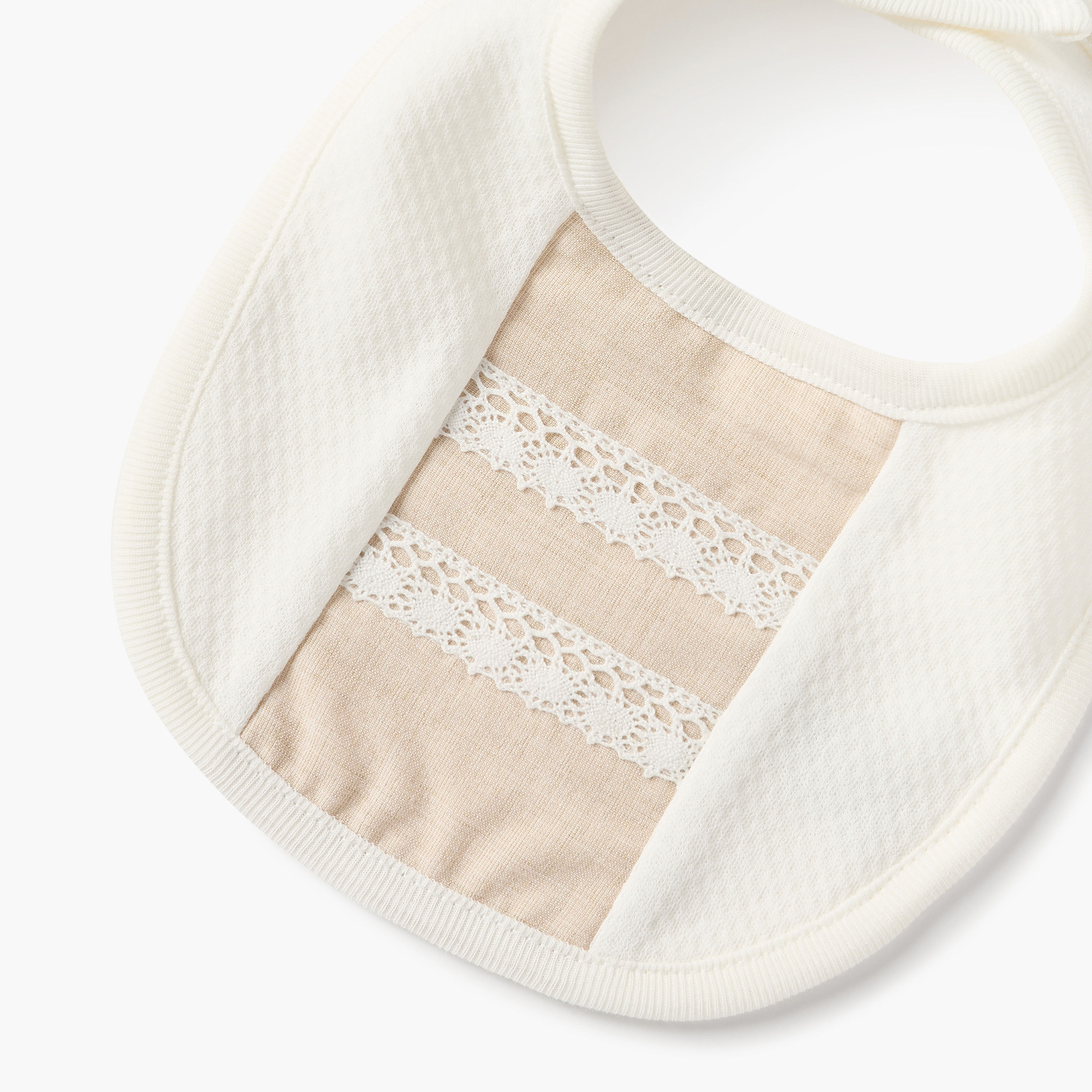 Giggles Lace Detail Bib with Snap Button Closure-baby-feeding-bibs-image-3