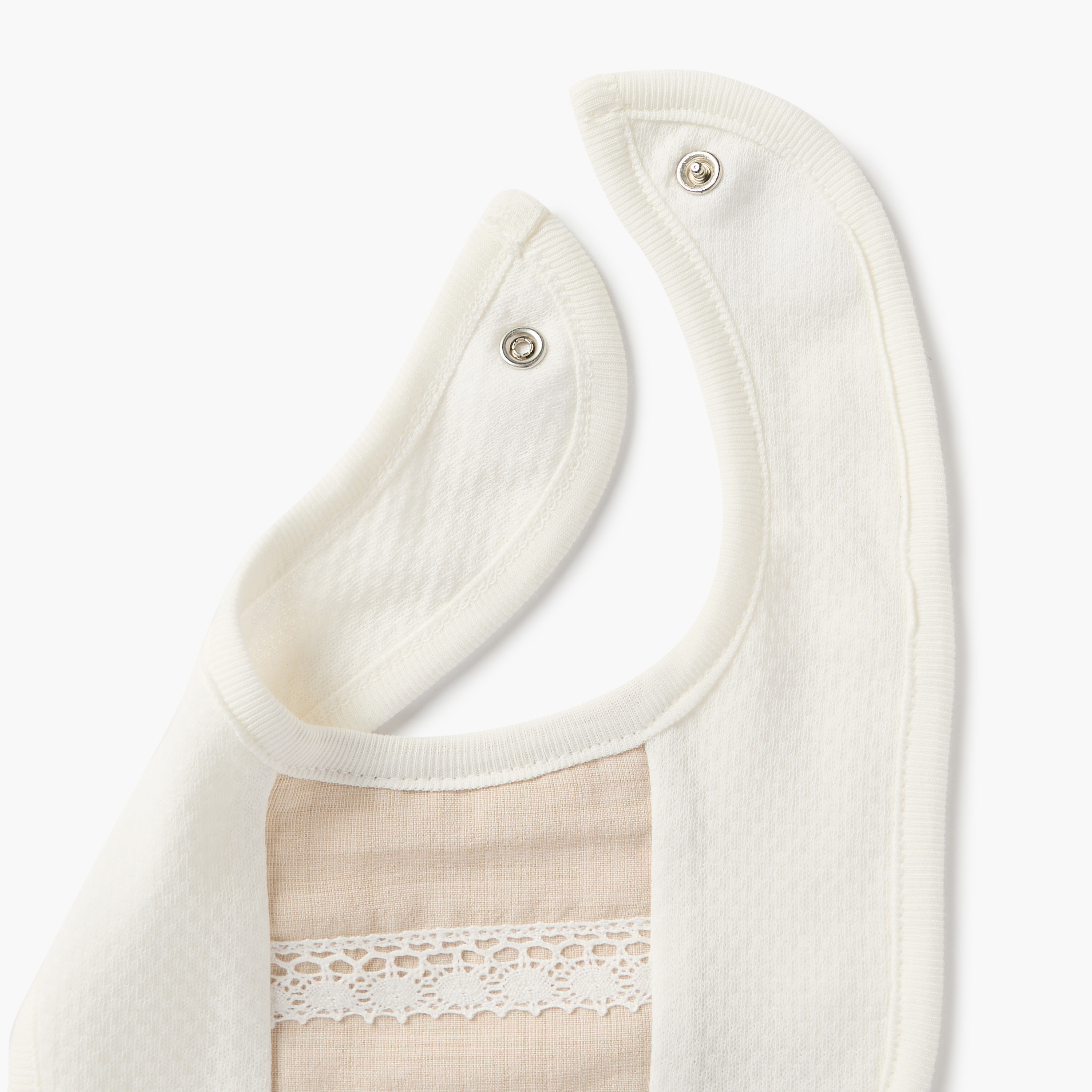 Giggles Lace Detail Bib with Snap Button Closure-baby-feeding-bibs-image-4