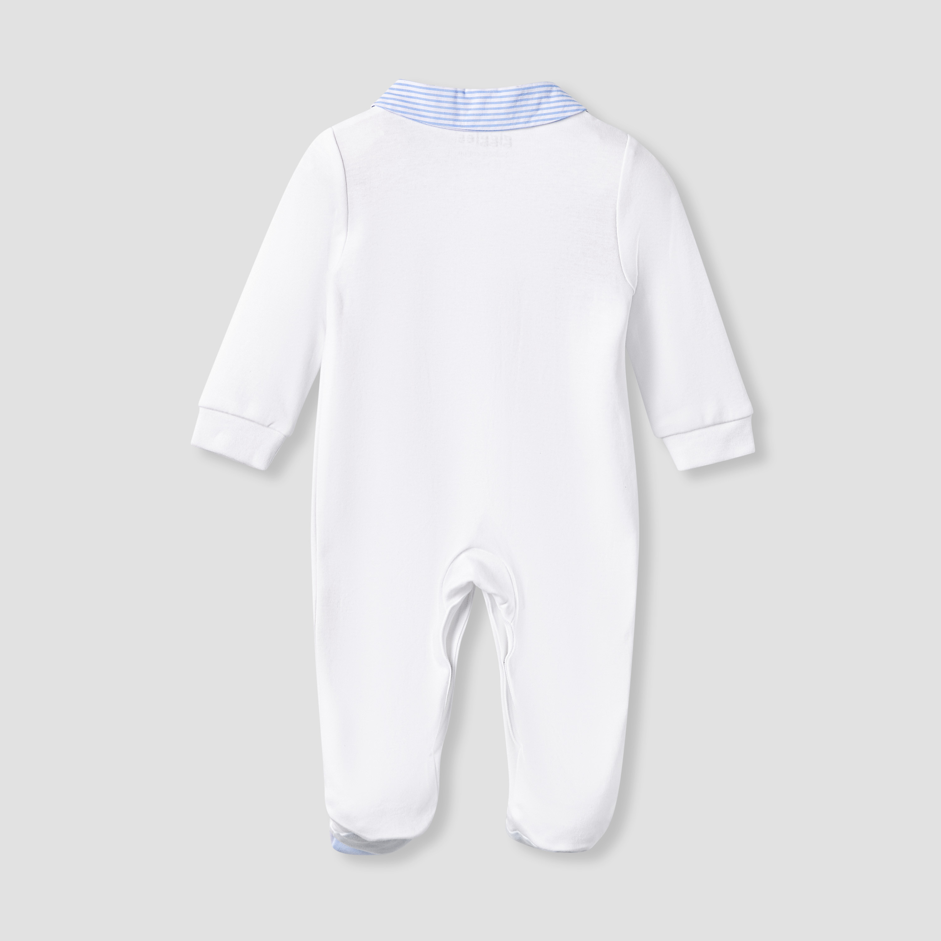 Giggles Striped Sleepsuit with Long Sleeves and Button Closure-baby-boys-clothing-nightwear-sleepsuits-image-2