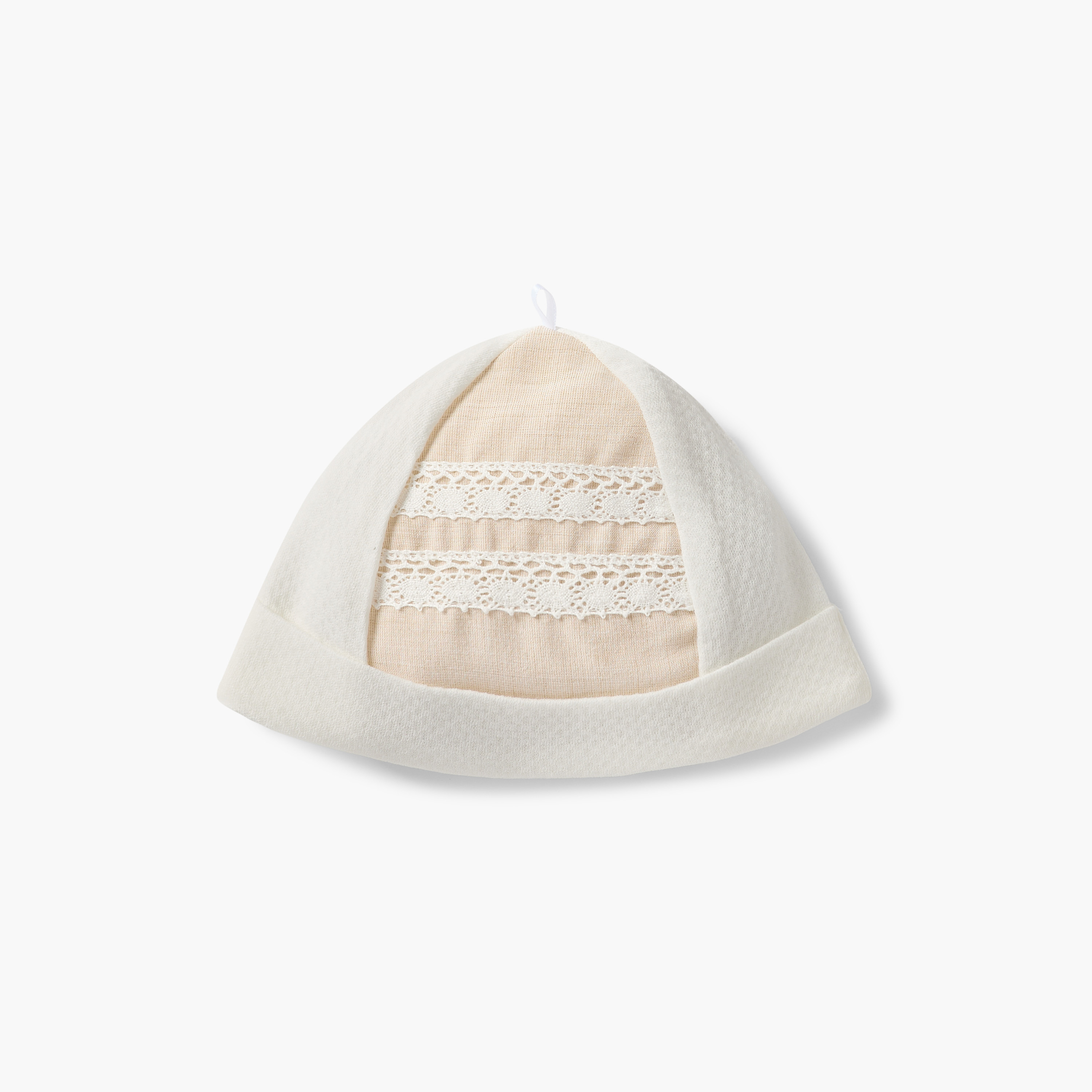 Giggles Embroidered Beanie Cap with knot Detail-baby-girls-accessories-caps-image-1