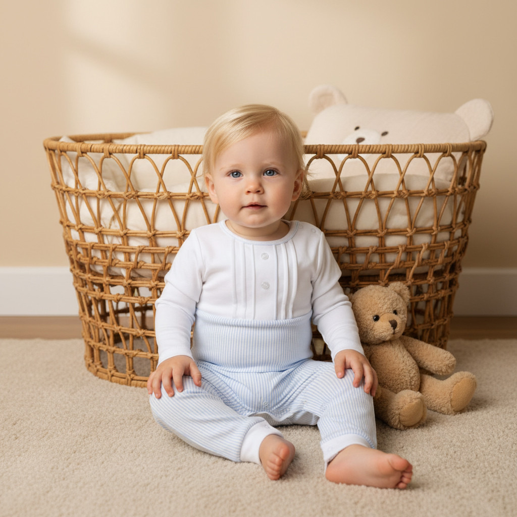 Giggles Striped Sleepsuit with Long Sleeves and Button Closure-baby-boys-clothing-nightwear-sleepsuits-image-7