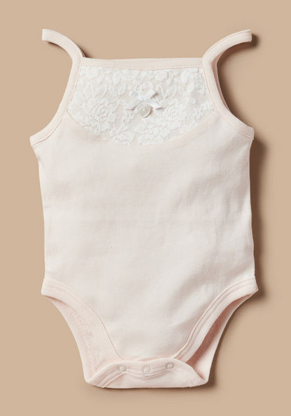 Giggles Lace Textured Sleeveless Bodysuit with Straps-Bodysuits-image-0