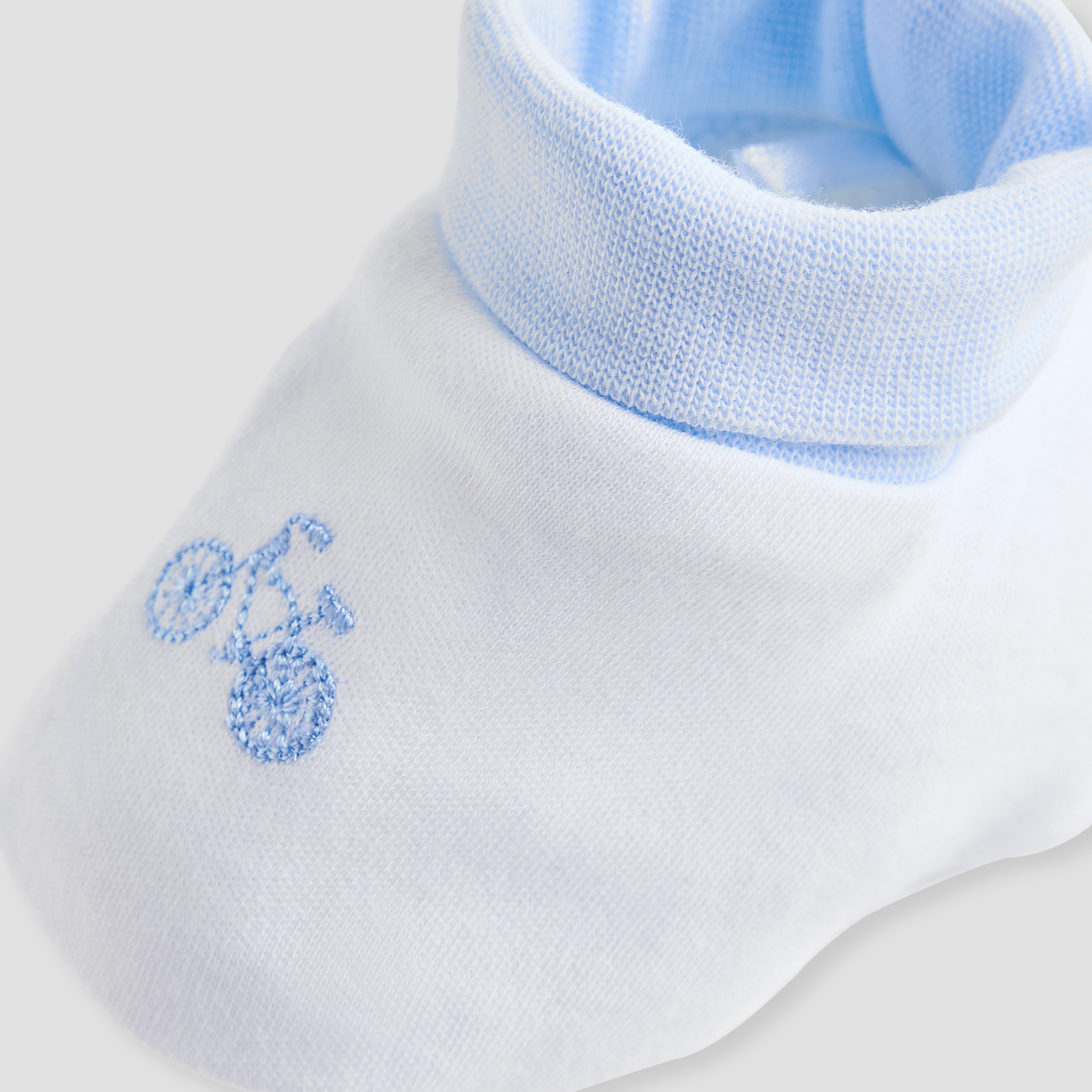 Giggles Bicycle Embroidered Booties-baby-boys-shoes-booties-image-4
