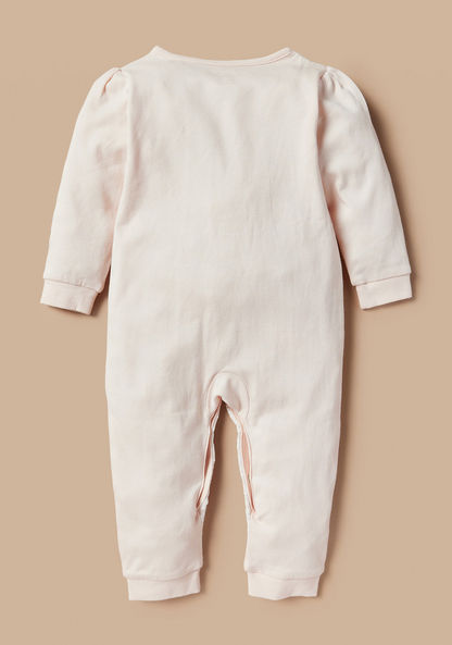 Giggles Lace Textured Sleepsuit with Long Sleeves and Snap Button Closure-Sleepsuits-image-3
