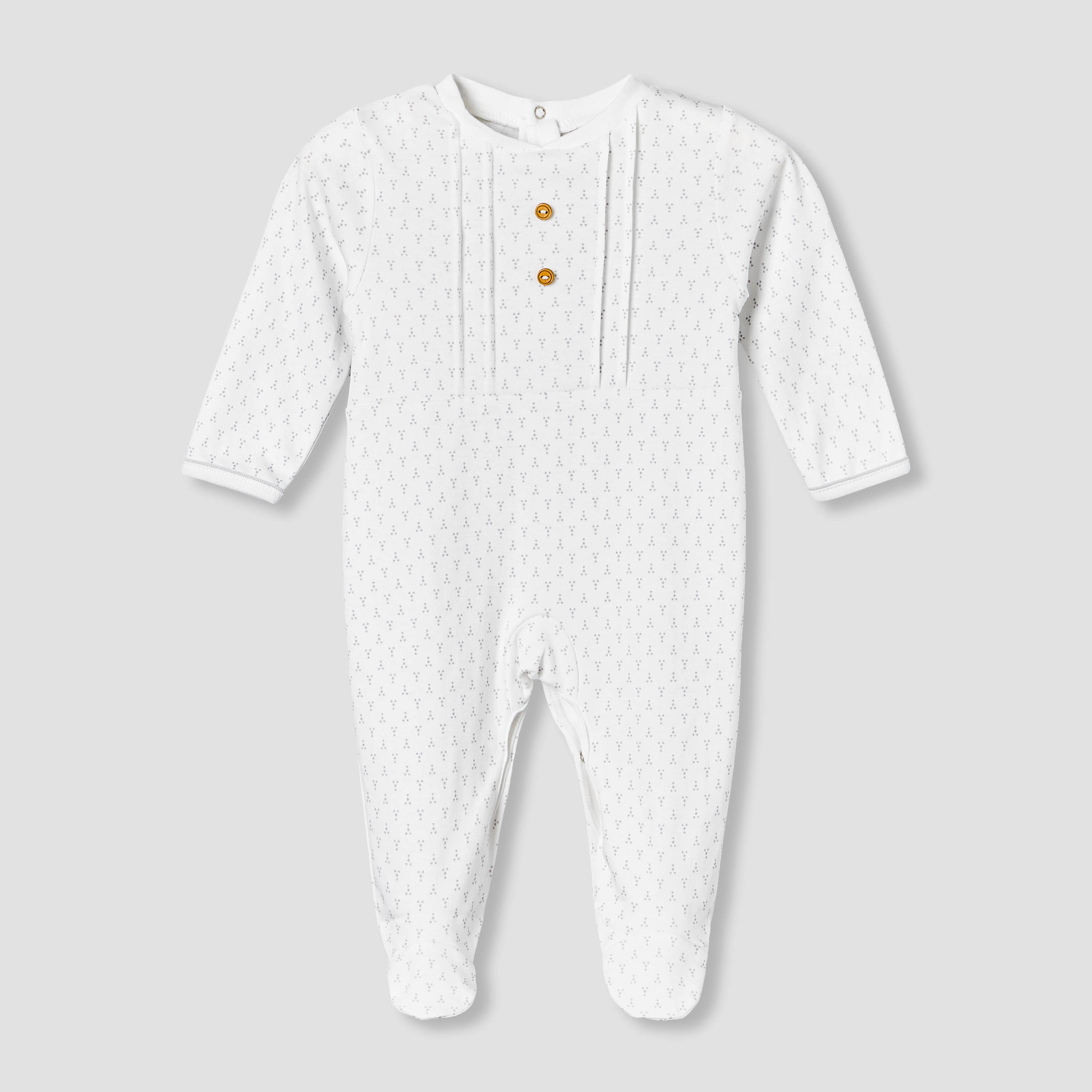 Giggles Cotton Round Neck Long Sleeves Sleepsuit with Button Applique-baby-boys-clothing-nightwear-sleepsuits-image-1