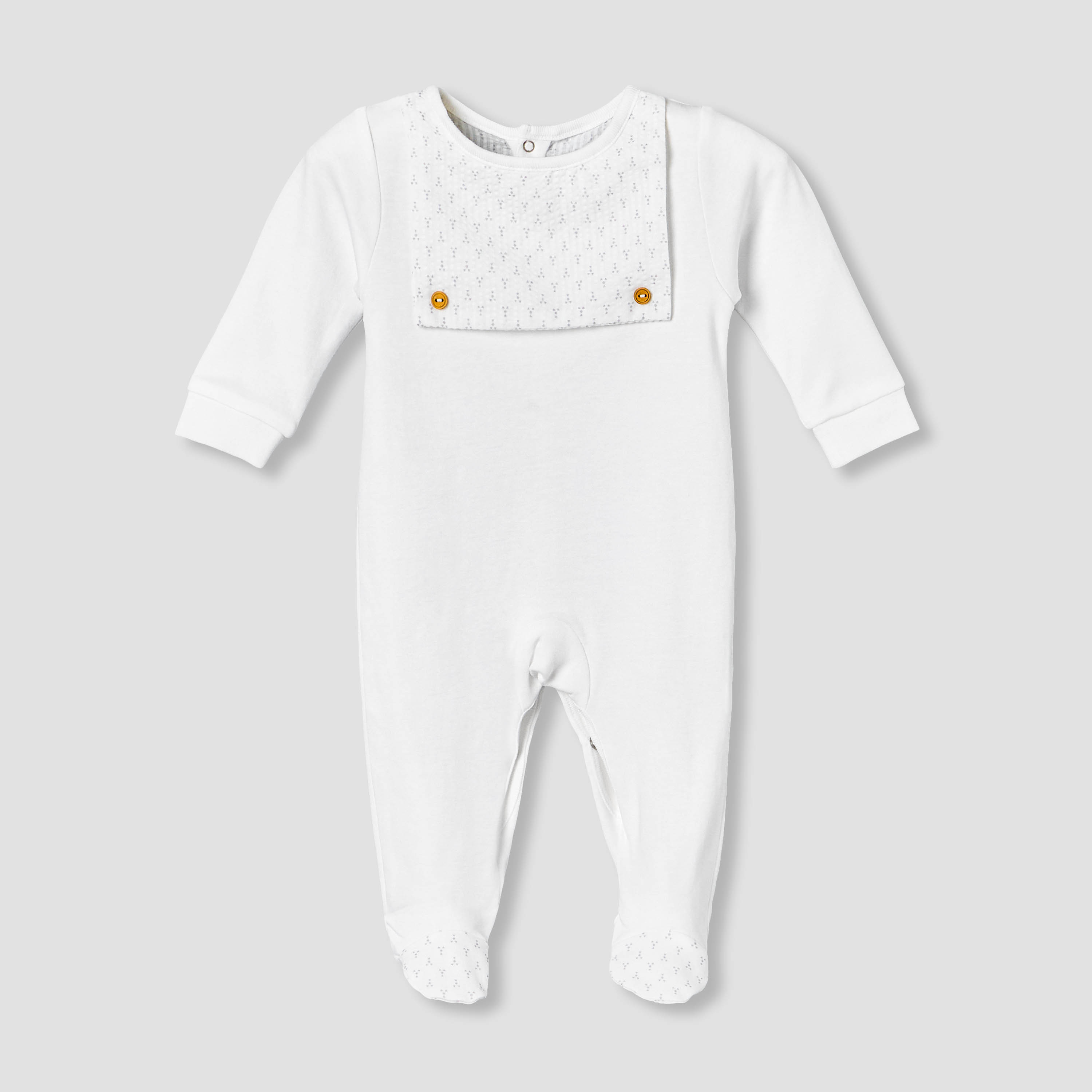 Giggles Cotton Crew Neck Long Sleeve Sleepsuit with Button Applique-baby-boys-clothing-nightwear-sleepsuits-image-1